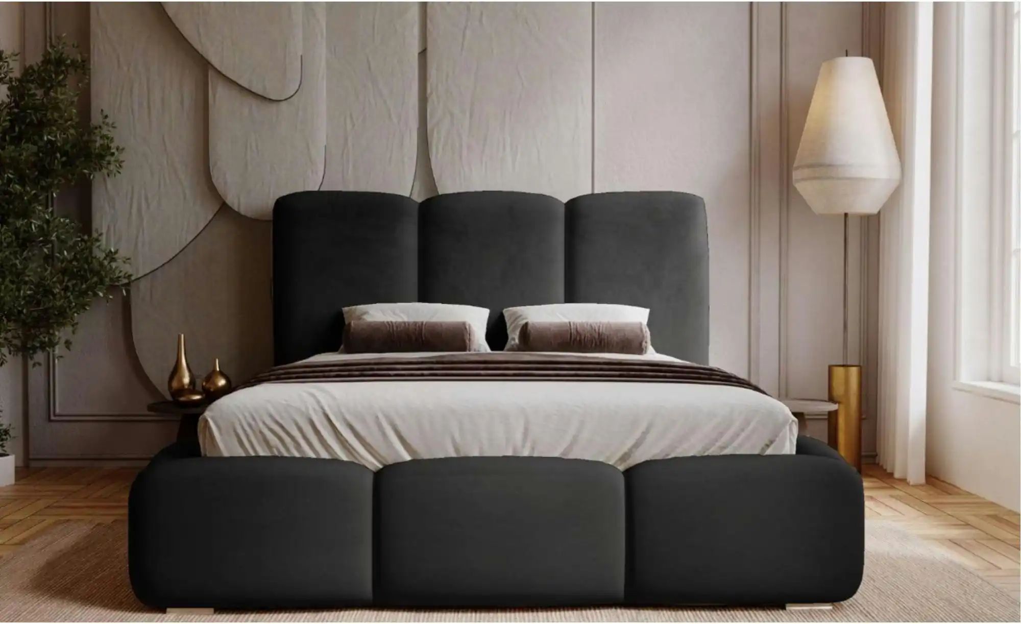 Polsterbett   ¦ schwarz ¦ Maße (cm): B: 180 H: 105 Betten > Polsterbetten - günstig online kaufen