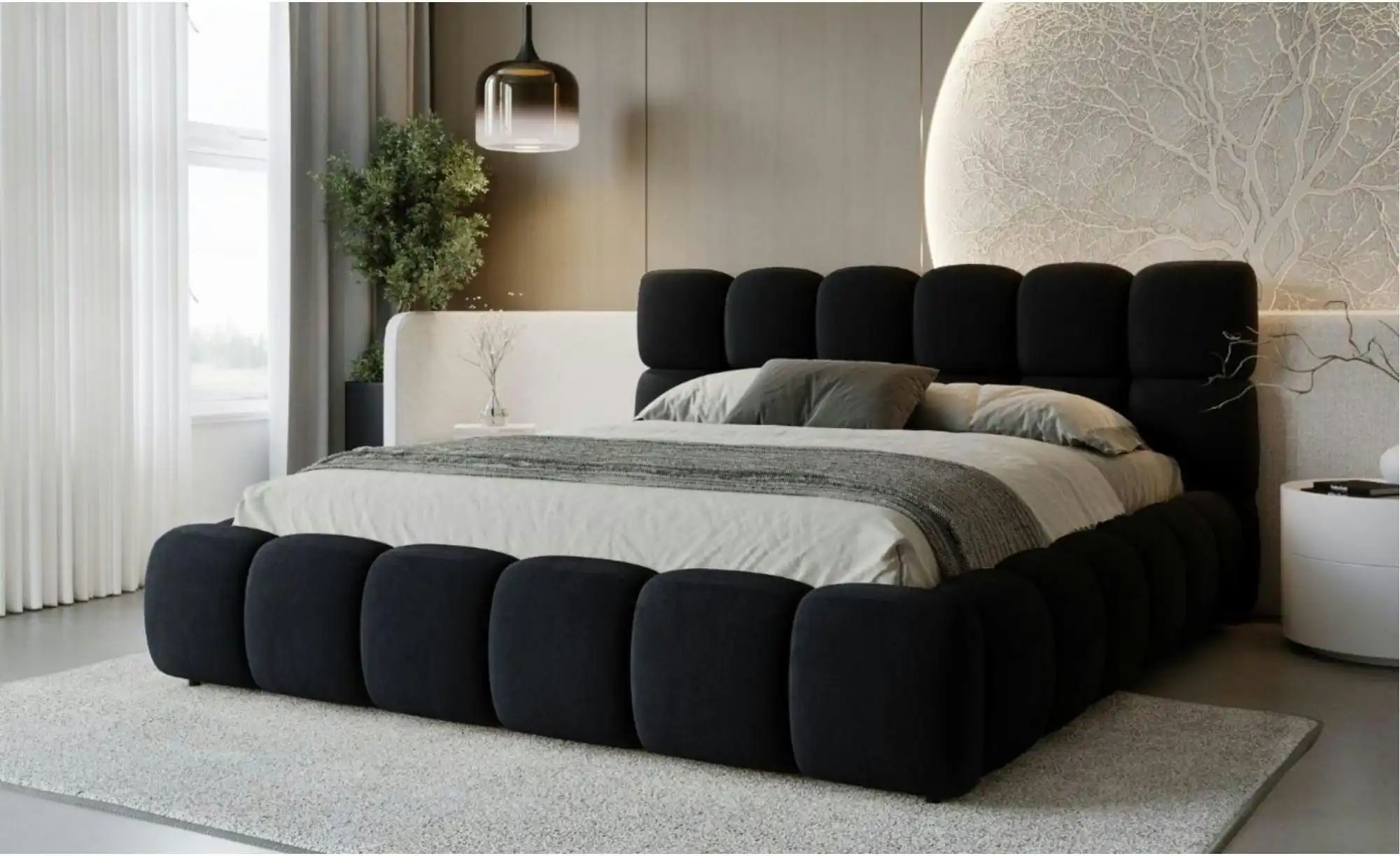 Thumbnail - Polsterbett   ¦ schwarz ¦ Maße (cm): B: 186 H: 107 Betten > Polsterbetten - Höffner