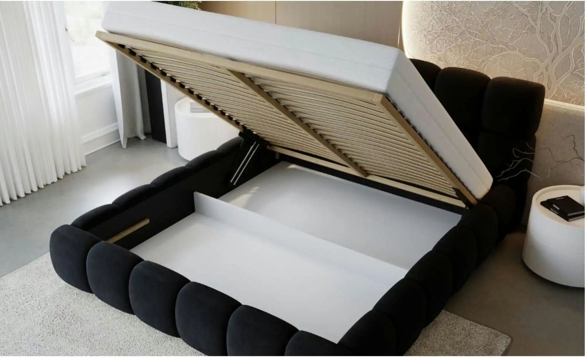 Thumbnail - Polsterbett   ¦ schwarz ¦ Maße (cm): B: 186 H: 107 Betten > Polsterbetten - Höffner