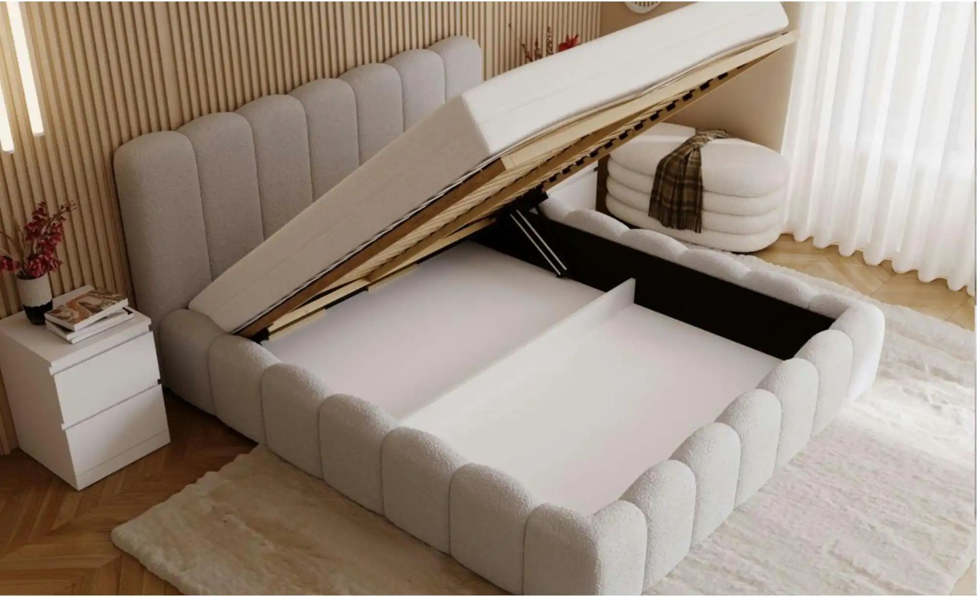 Polsterbett mit Stauraum Smile ¦ grau ¦ Maße (cm): B: 204 H: 107 Betten > P günstig online kaufen