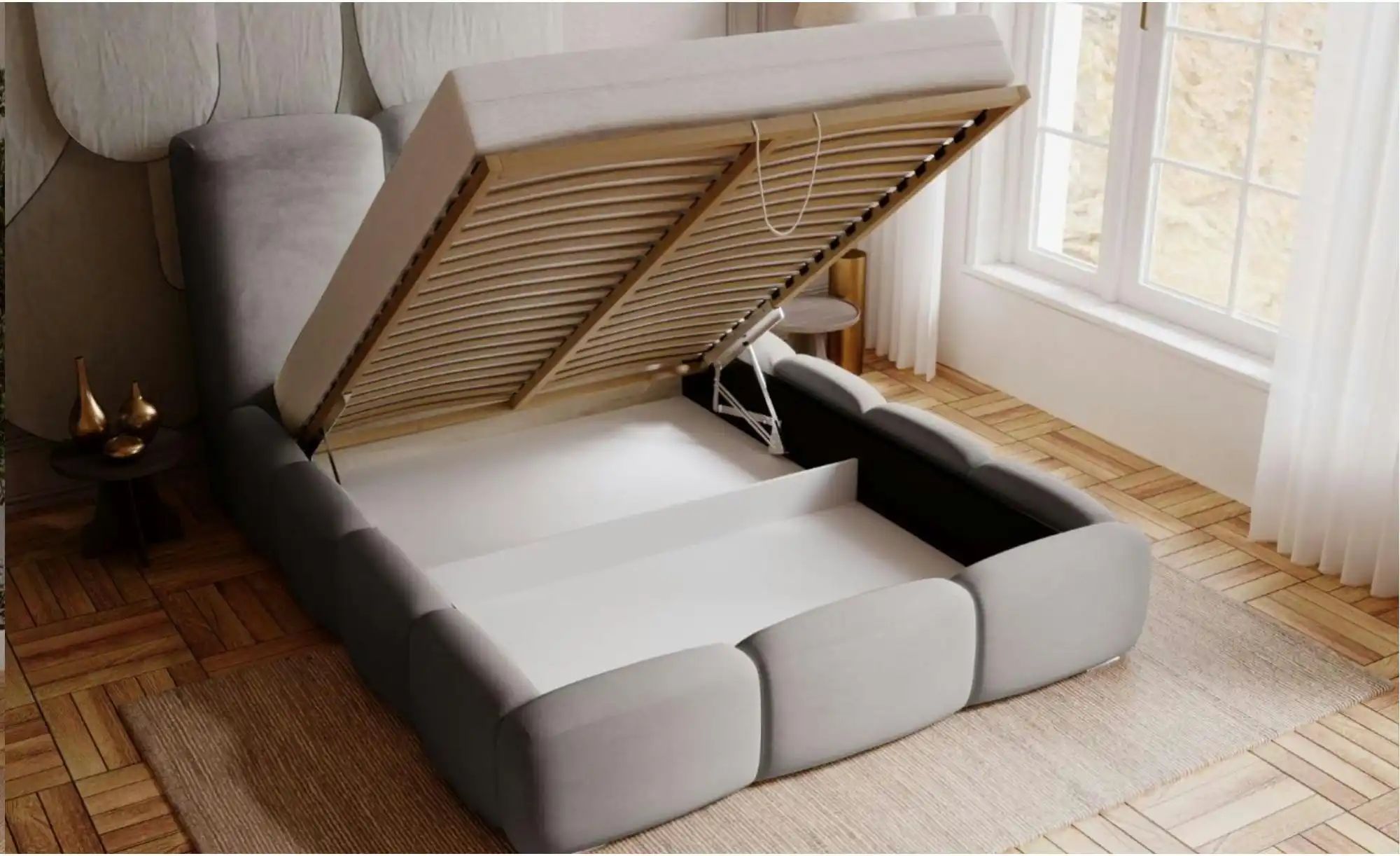 Polsterbett   ¦ grau ¦ Maße (cm): B: 160 H: 105 Betten > Polsterbetten - Hö günstig online kaufen