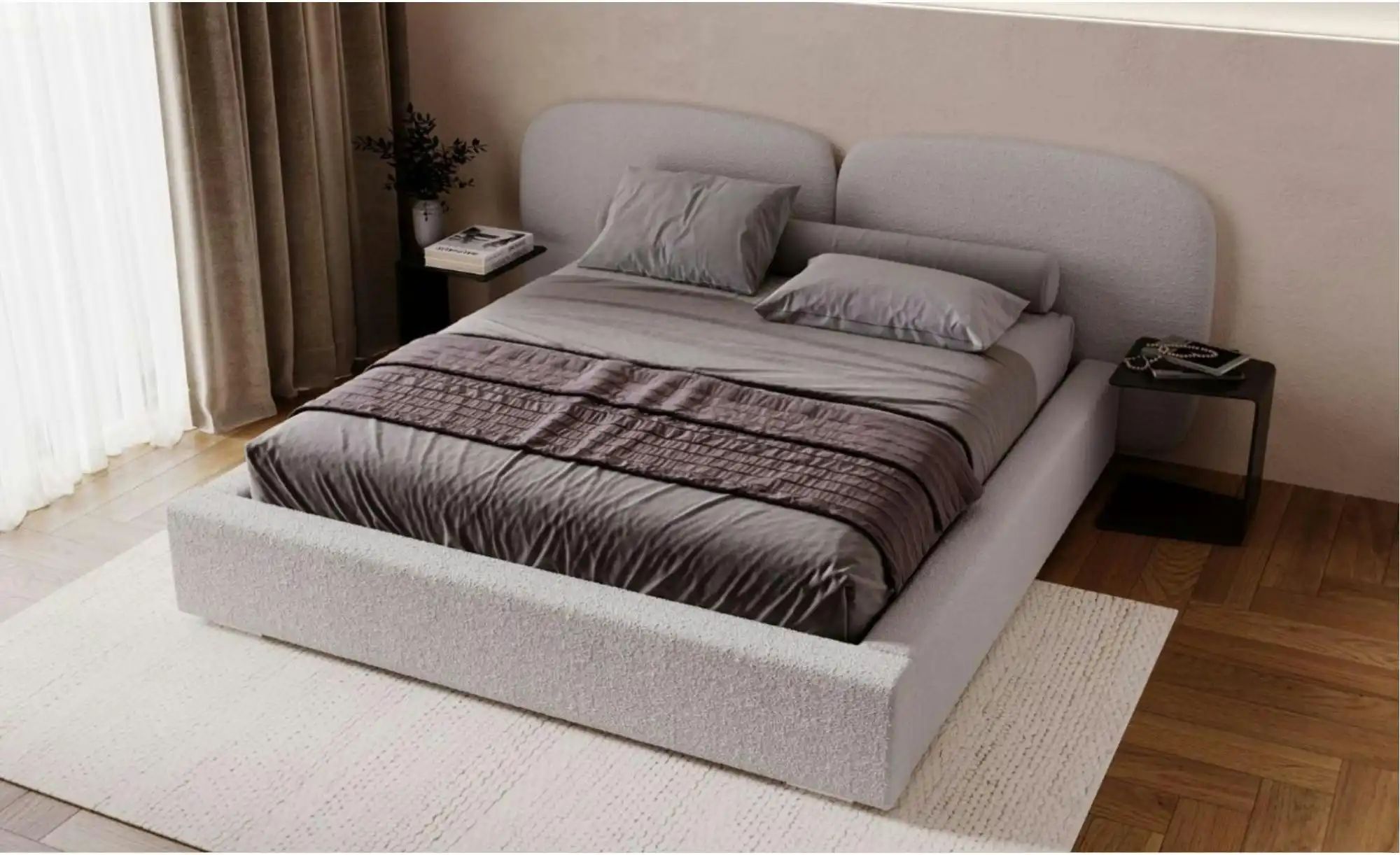 Thumbnail - Polsterbett mit Stauraum Palermo ¦ grau ¦ Maße (cm): B: 269 H: 106 Betten > Polsterbetten - Höffner