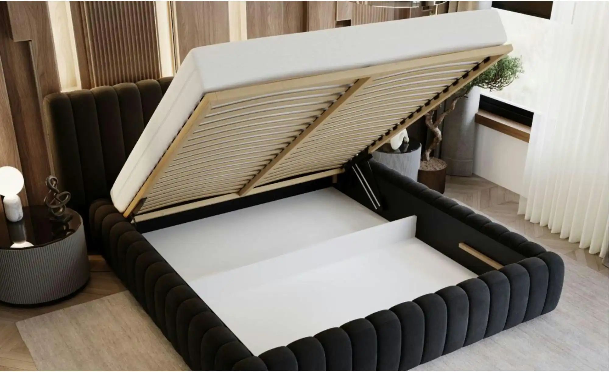 Thumbnail - Polsterbett ¦ schwarz ¦ Maße (cm): B: 252 H: 105 Betten > Polsterbetten - Höffner