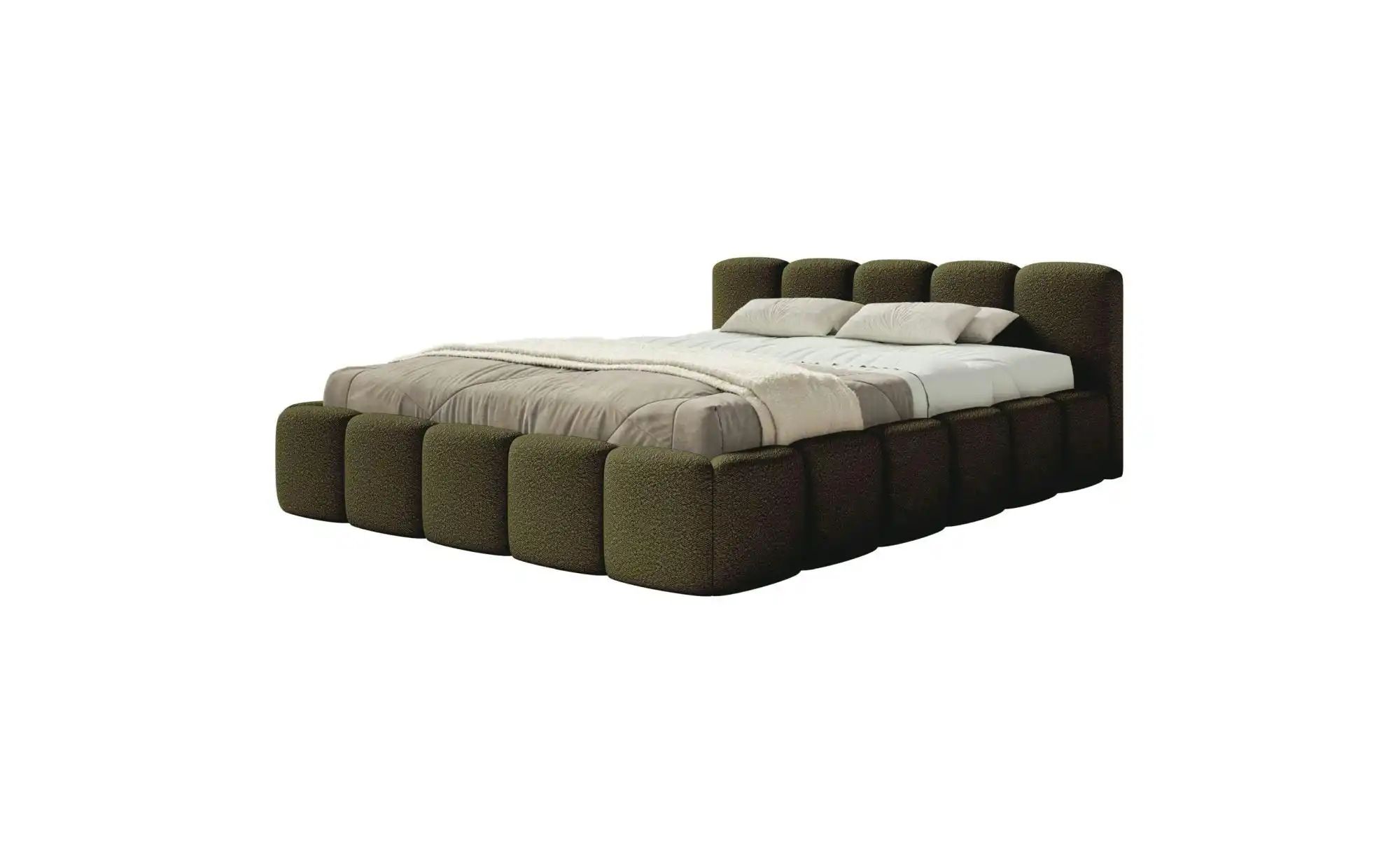 Selsey Polsterbett in Bouclé Cloudy Low  grün  Maße (cm): B: 160 H: 72 | 05900898121236