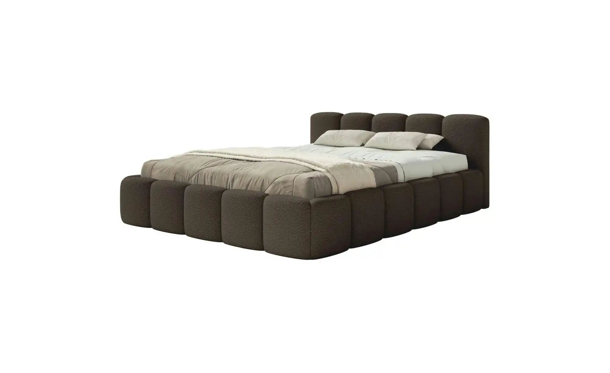Selsey Polsterbett in Bouclé Cloudy Low  braun  Maße (cm): B: 180 H: 72 | 05900898121144