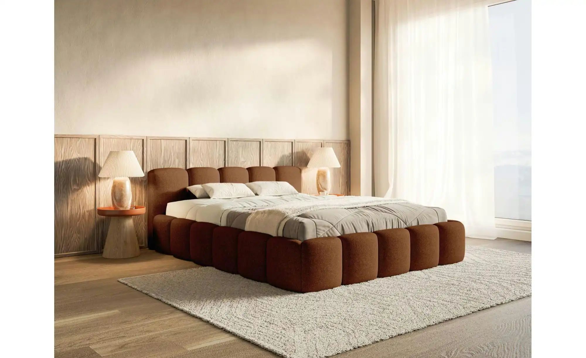 Thumbnail - Selsey Polsterbett in Chenille Cloudy Low ¦ gelb ¦ Maße (cm): B: 220 H: 72 Betten > Polsterbetten - Höffner