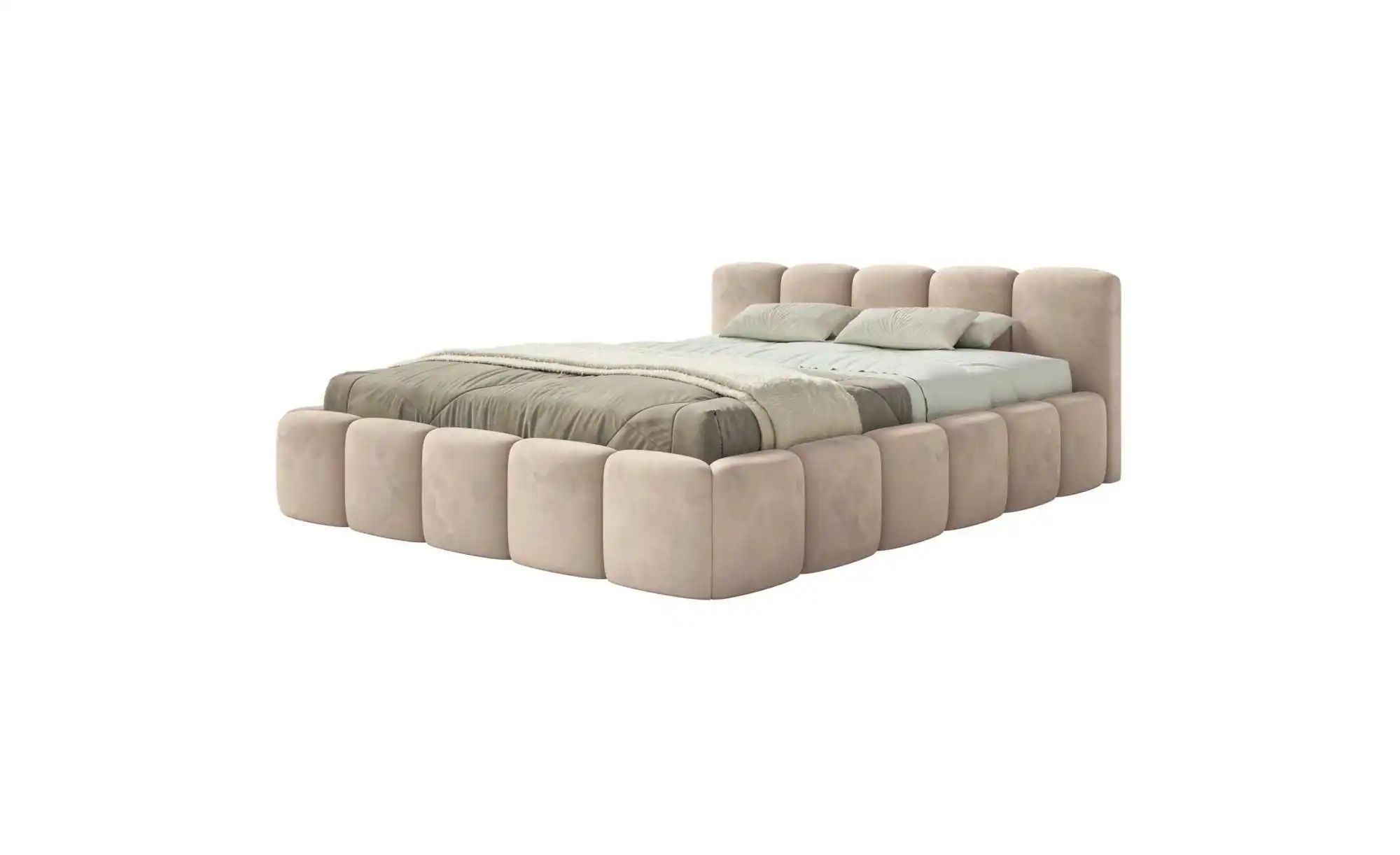 Selsey Polsterbett in Velours Cloudy Low ¦ beige ¦ Maße (cm): B: 180 H: 72 Betten > Polsterbetten - Höffner