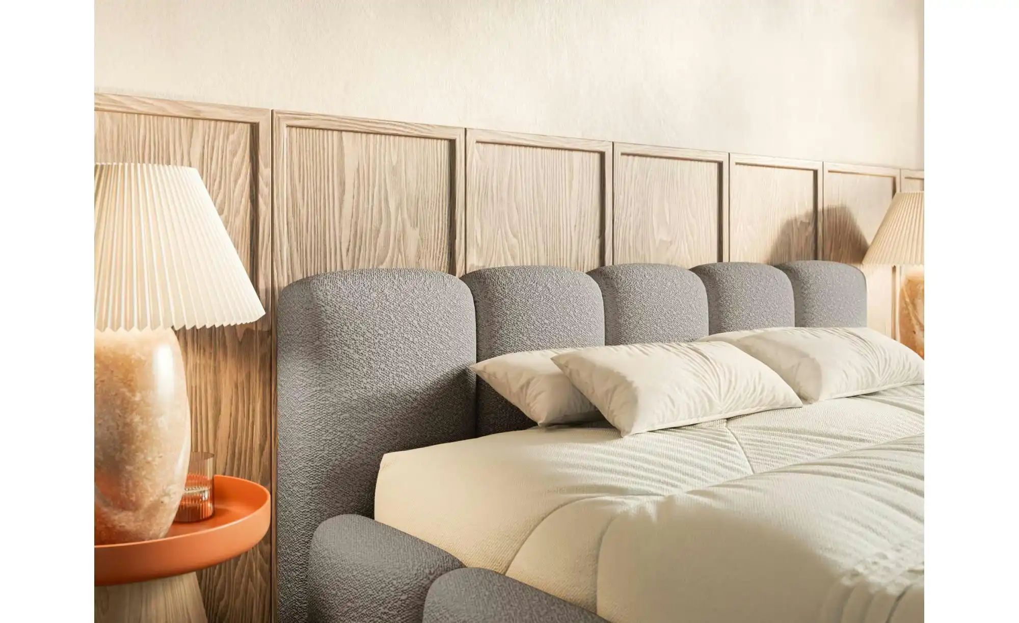 Thumbnail - Selsey Polsterbett in Bouclé Cloudy Low ¦ grau ¦ Maße (cm): B: 160 H: 72 Betten > Polsterbetten - Höffner