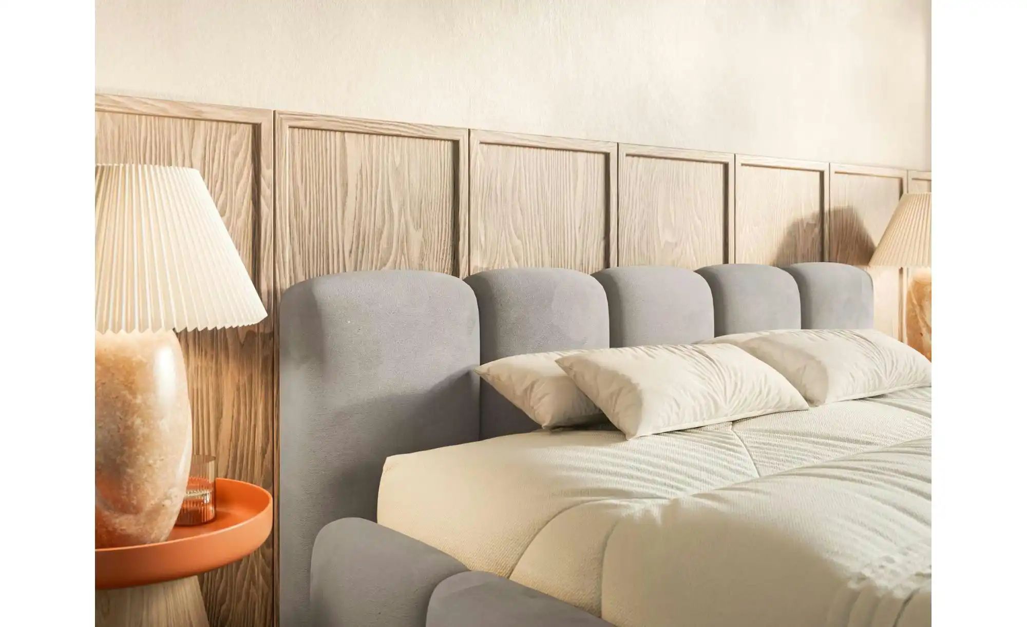 Selsey Polsterbett mit Bettkasten Cloudy Low ¦ grau ¦ Maße (cm): B: 160 H: günstig online kaufen