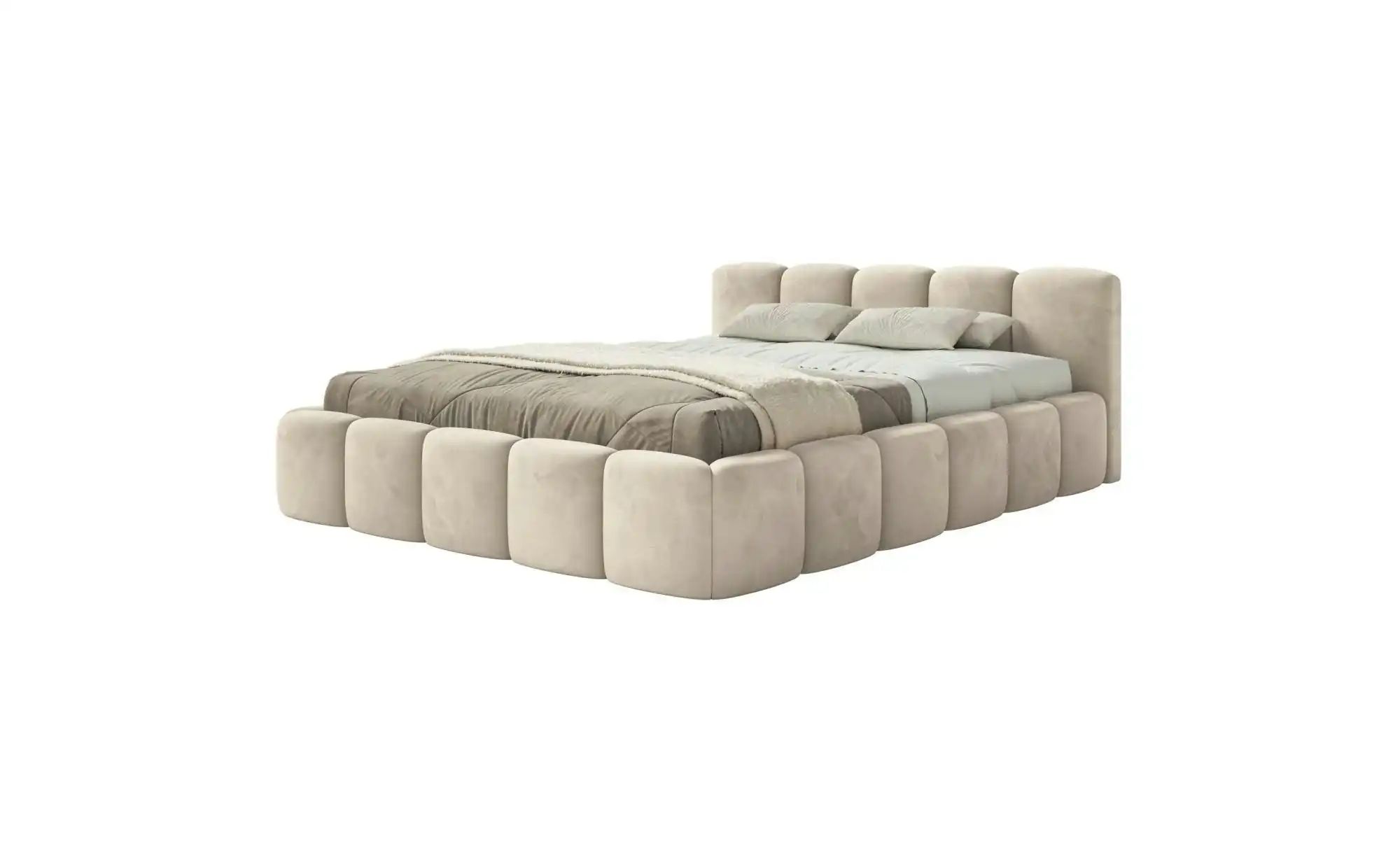 Selsey Polsterbett in Velours Cloudy Low ¦ beige ¦ Maße (cm): B: 200 H: 72 Betten > Polsterbetten - Höffner