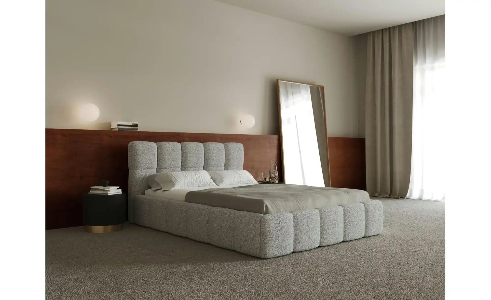 Selsey Polsterbett mit Lattenrost Cloudy ¦ grau ¦ Maße (cm): B: 160 H: 96 B günstig online kaufen