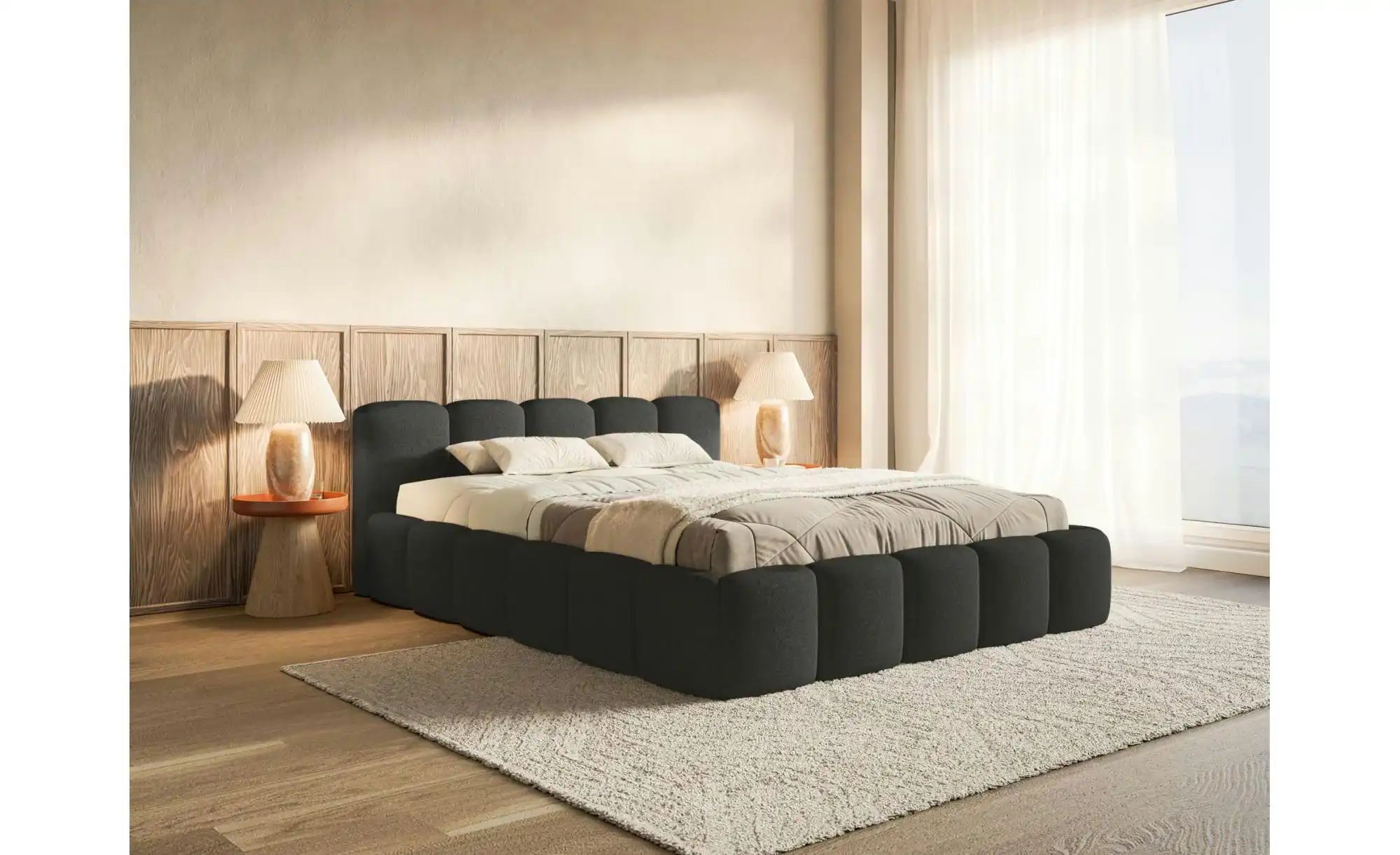 Selsey Polsterbett mit Bettkasten Cloudy Low ¦ blau ¦ Maße (cm): B: 220 H: günstig online kaufen