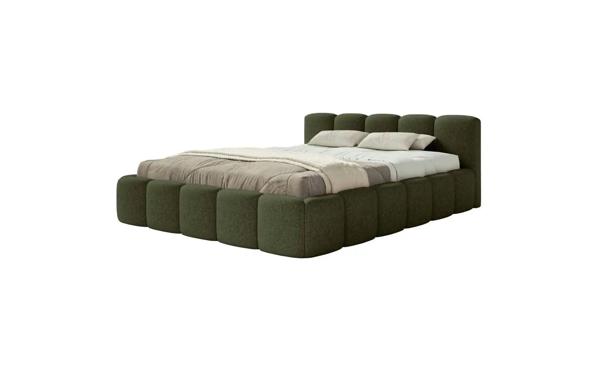 Selsey Polsterbett mit Bettkasten Cloudy Low  grün  Maße (cm): B: 220 H: 72 | 05900898120581