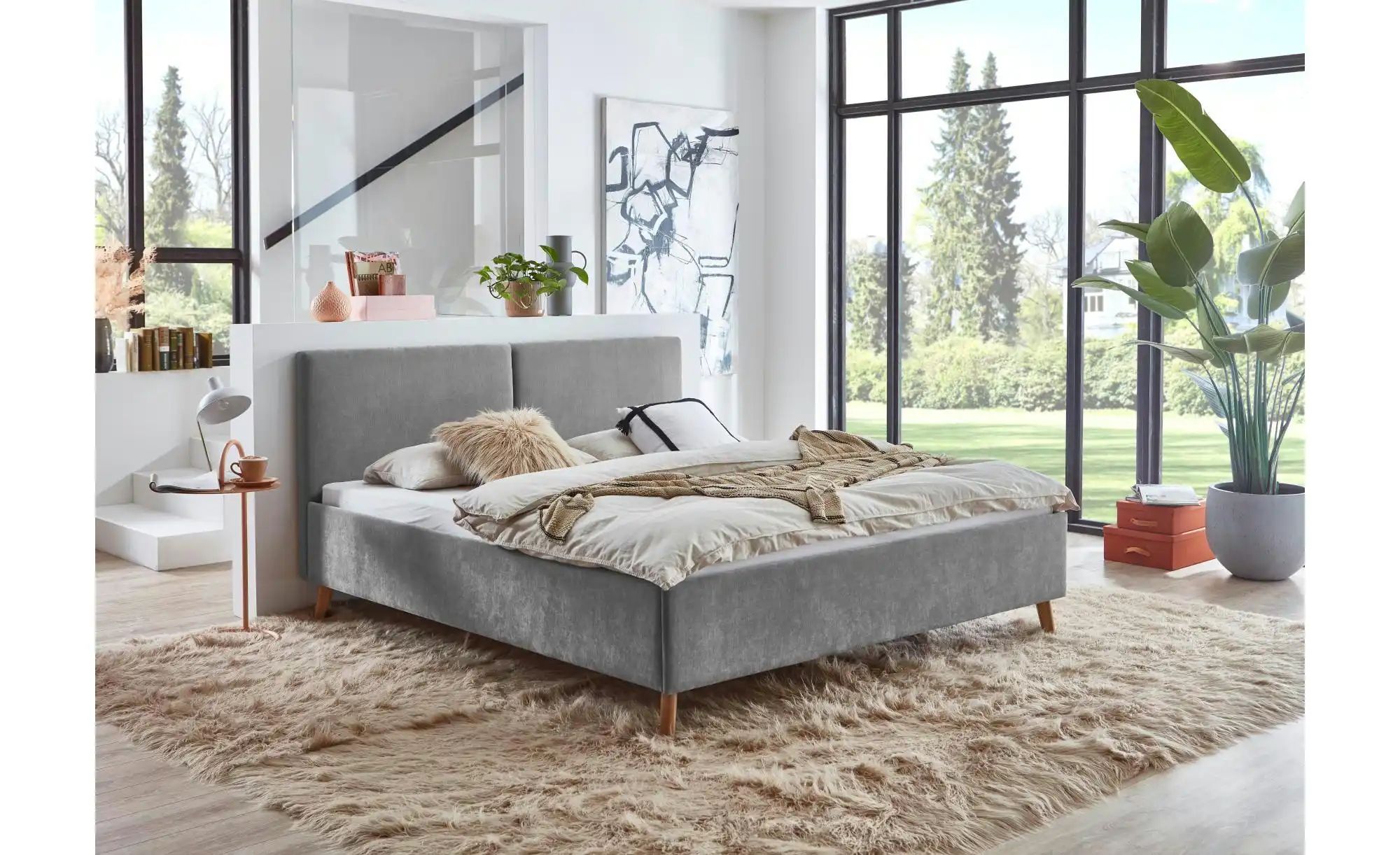 Polsterbett in grau Piano ¦ grau ¦ Maße (cm): B: 186 H: 100 Betten > Polste günstig online kaufen