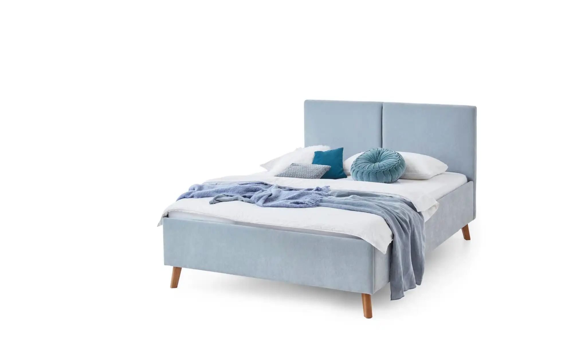 Polsterbett in hellblau Piano  blau  Maße (cm): B: 146 H: 100 | 04255718449030