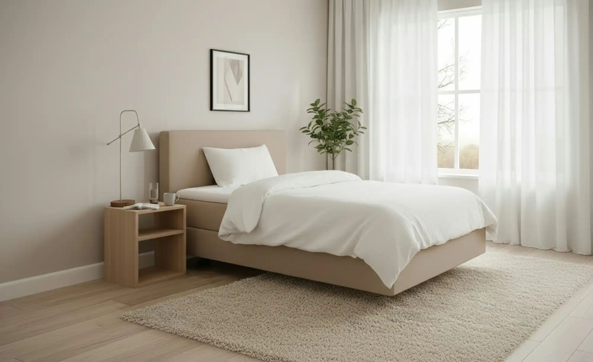 Boxspringbett 120x200 in beige Elin ¦ beige ¦ Maße (cm): B: 120 H: 105 Bett günstig online kaufen