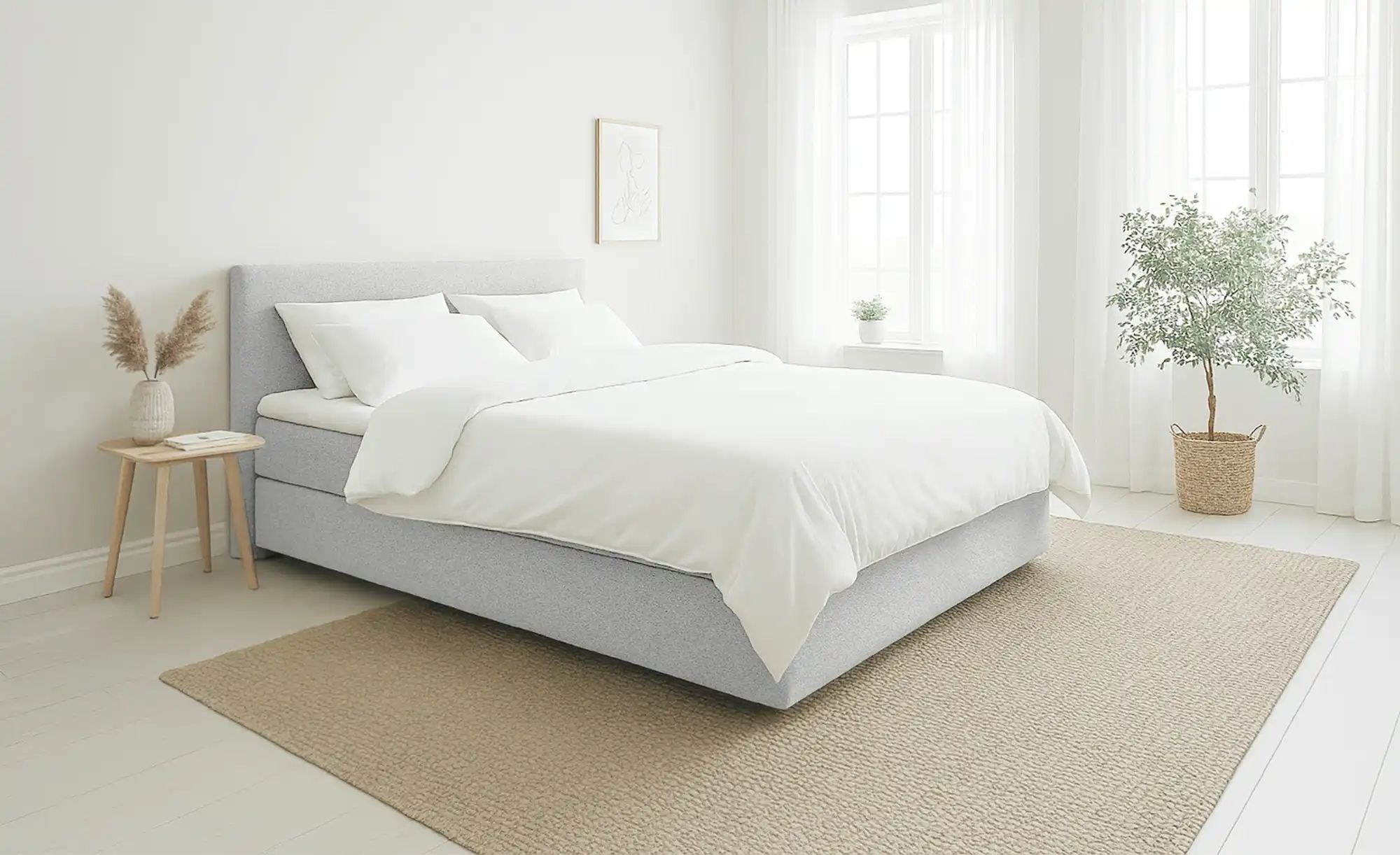 Thumbnail - Boxspringbett 140x200 in hellgrau Elin ¦ grau ¦ Maße (cm): B: 140 H: 105 Betten > Boxspringbetten - Höffner