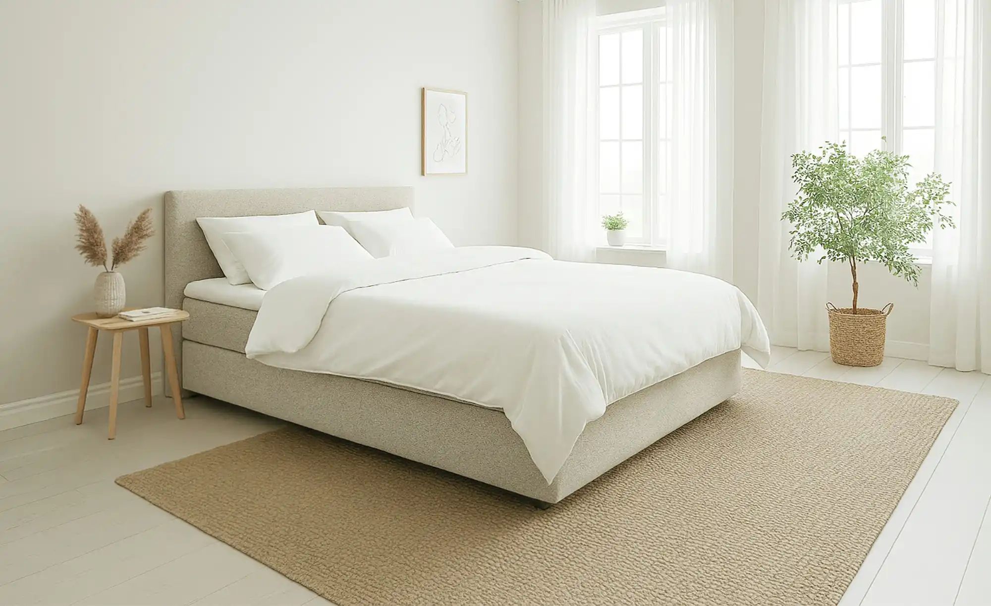 Boxspringbett 140x200 in creme Elin ¦ creme ¦ Maße (cm): B: 140 H: 105 Bett günstig online kaufen