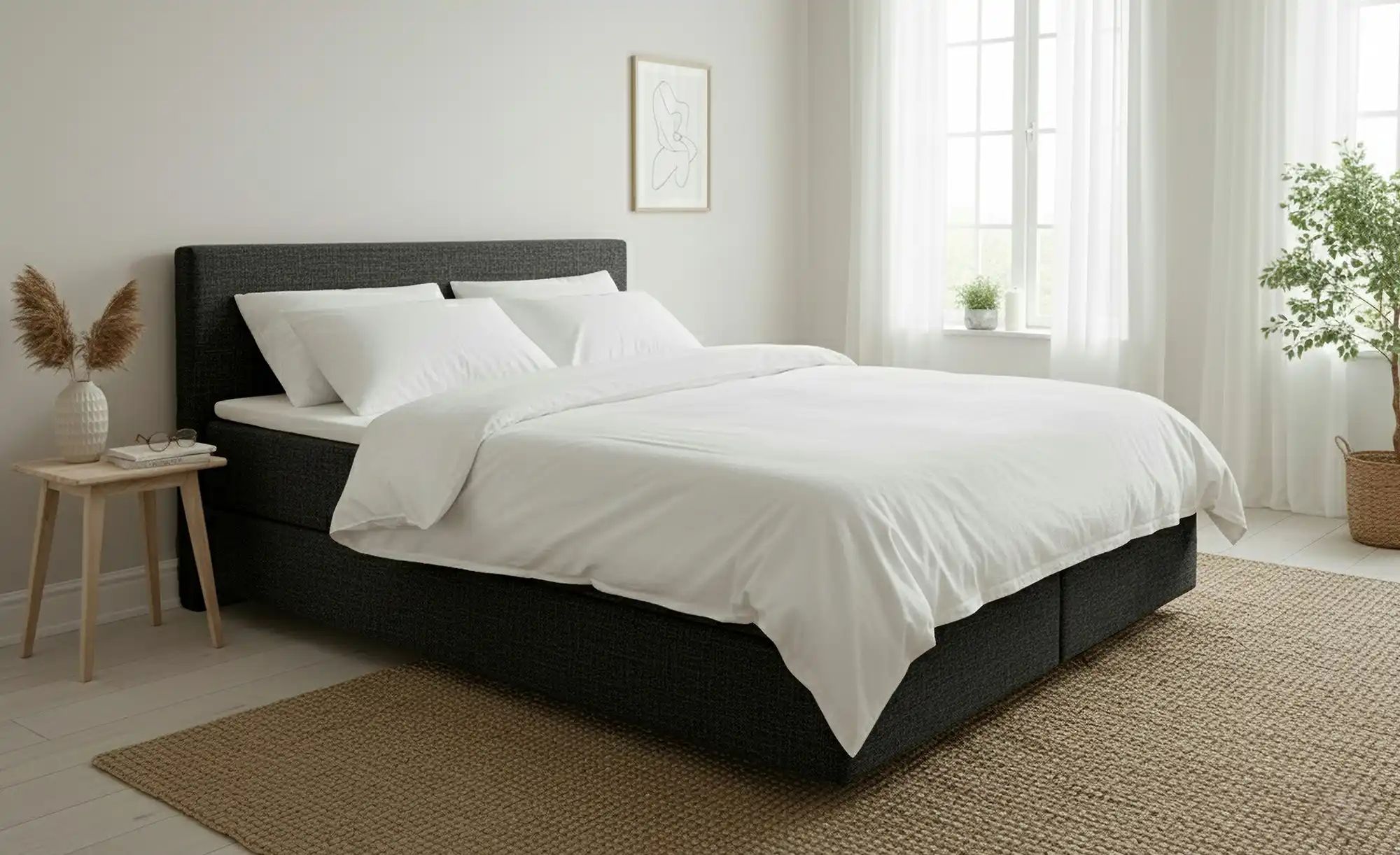 Thumbnail - Boxspringbett 160x200 in dunkelgrau Elin ¦ grau ¦ Maße (cm): B: 160 H: 105 Betten > Boxspringbetten - Höffner