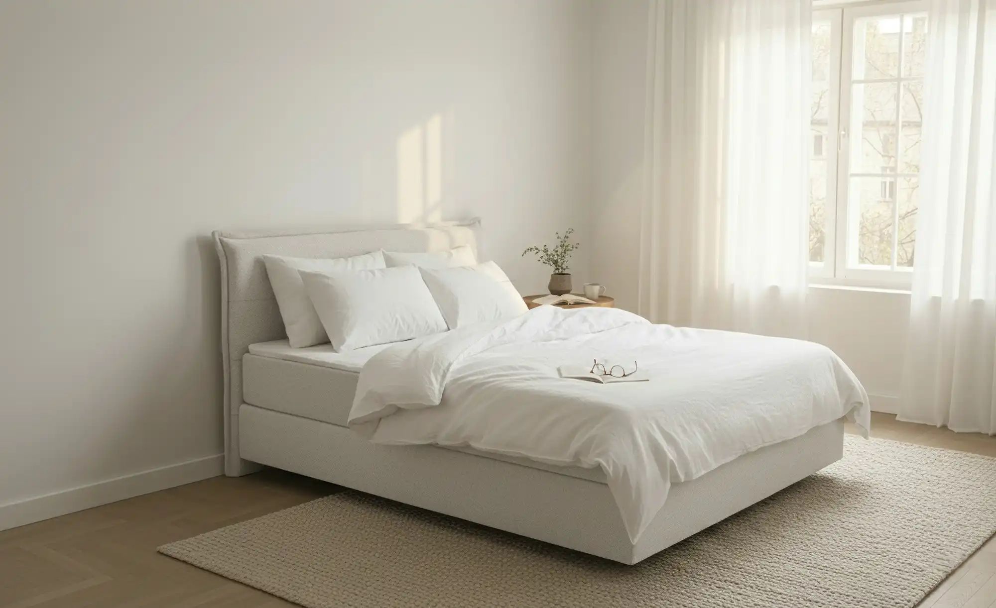 Thumbnail - Boxspringbett 120x200 in creme Lunor ¦ Maße (cm): B: 120 H: 105 Betten > Boxspringbetten - Höffner