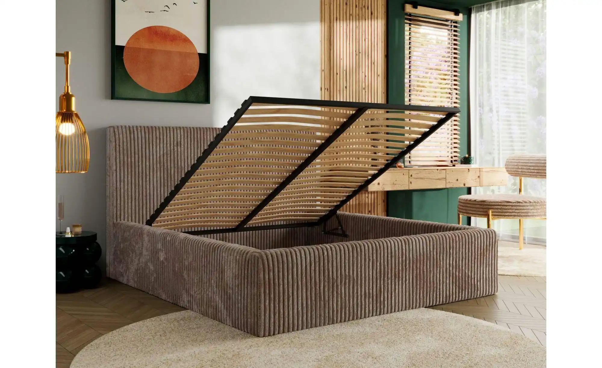 Polsterbett mit Bettkasten Tiliano Classic ¦ braun ¦ Maße (cm): B: 216 H: 1 günstig online kaufen