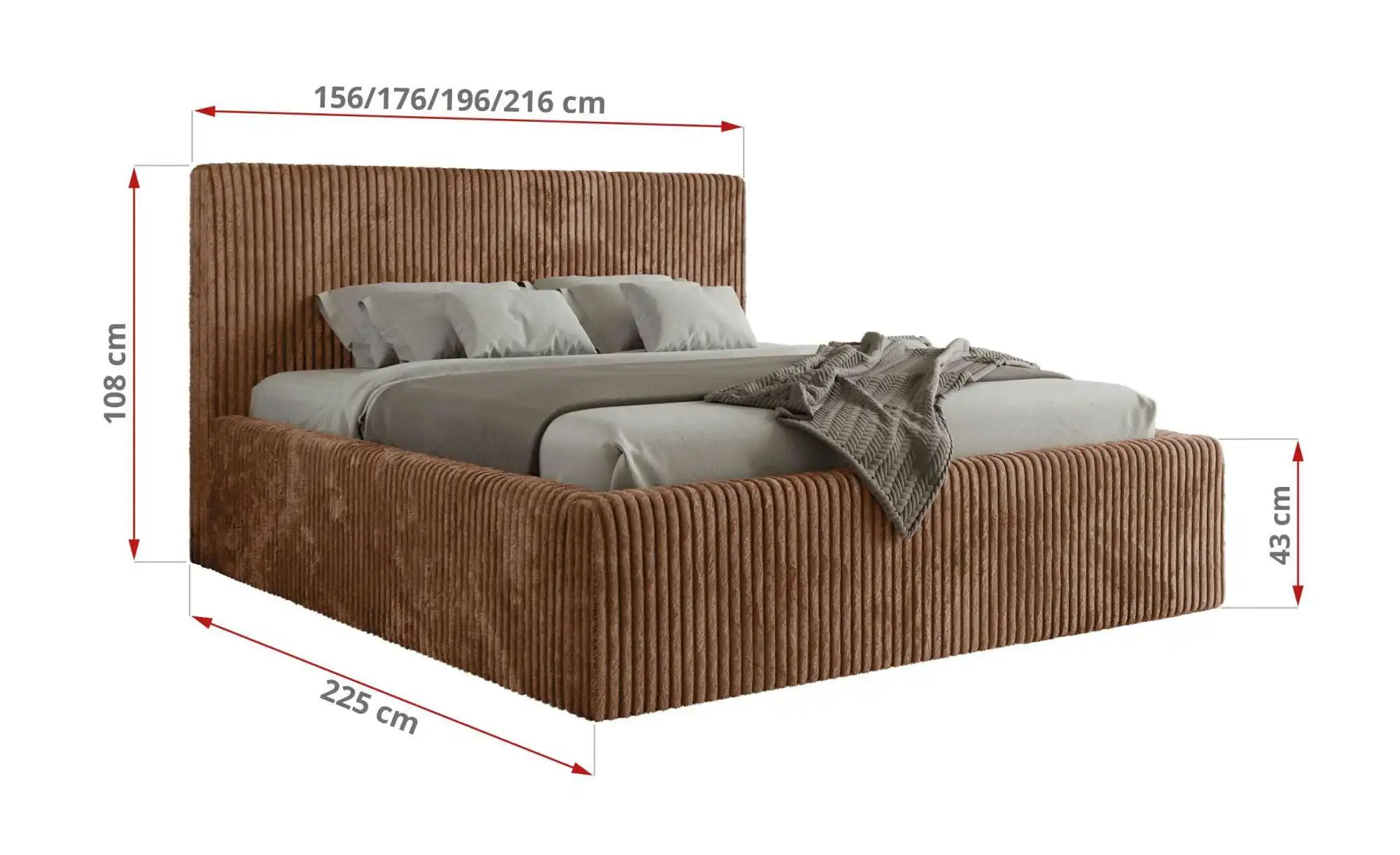 Polsterbett mit Bettkasten Tiliano Classic ¦ orange ¦ Maße (cm): B: 196 H: günstig online kaufen