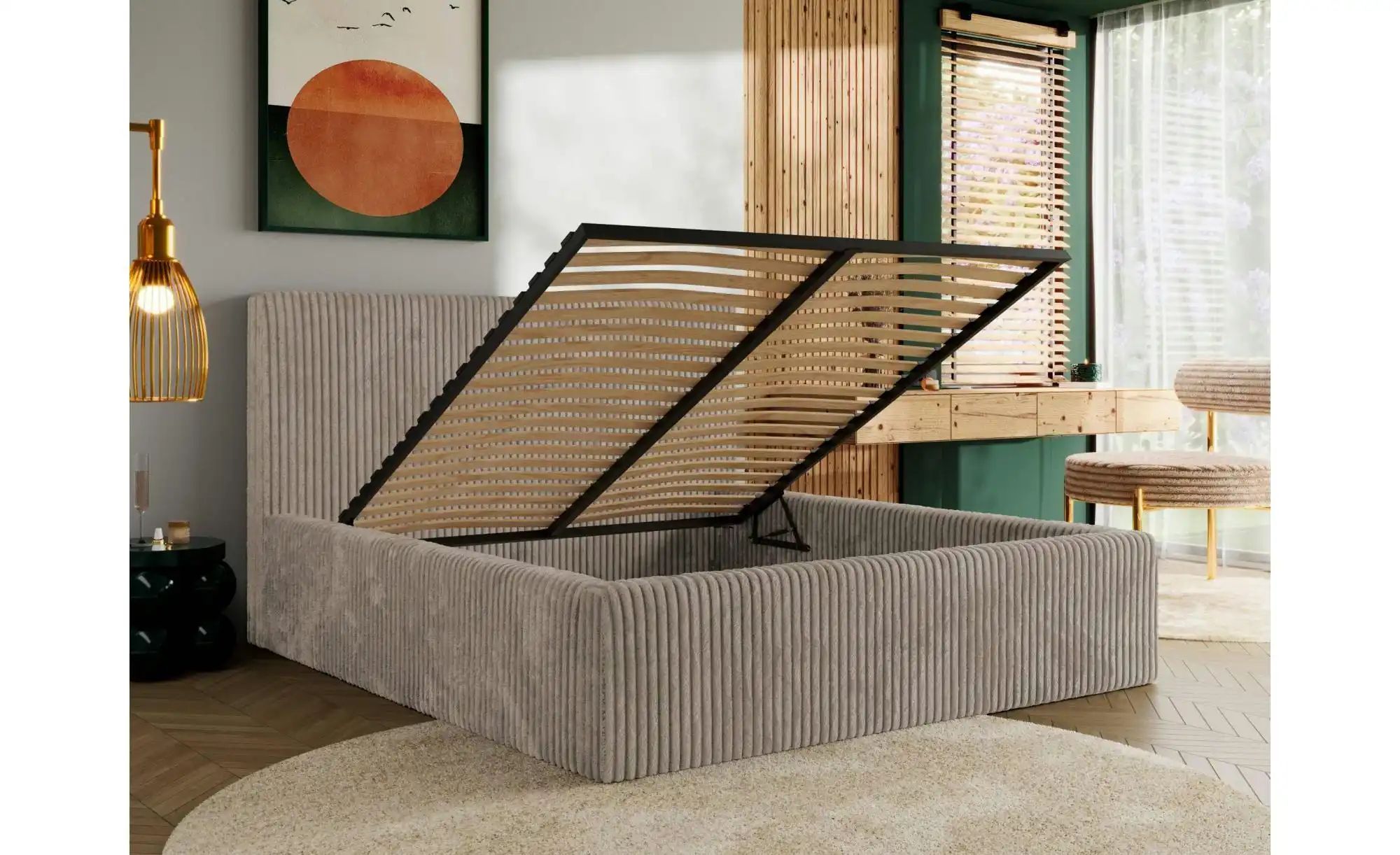 Polsterbett mit Bettkasten Tiliano Classic ¦ braun ¦ Maße (cm): B: 216 H: 1 günstig online kaufen