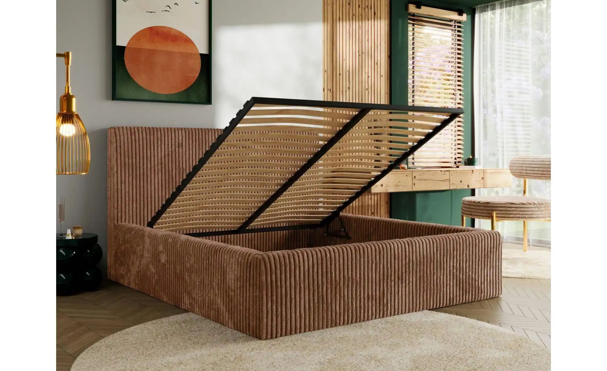 Polsterbett mit Bettkasten Tiliano Classic ¦ orange ¦ Maße (cm): B: 216 H: günstig online kaufen