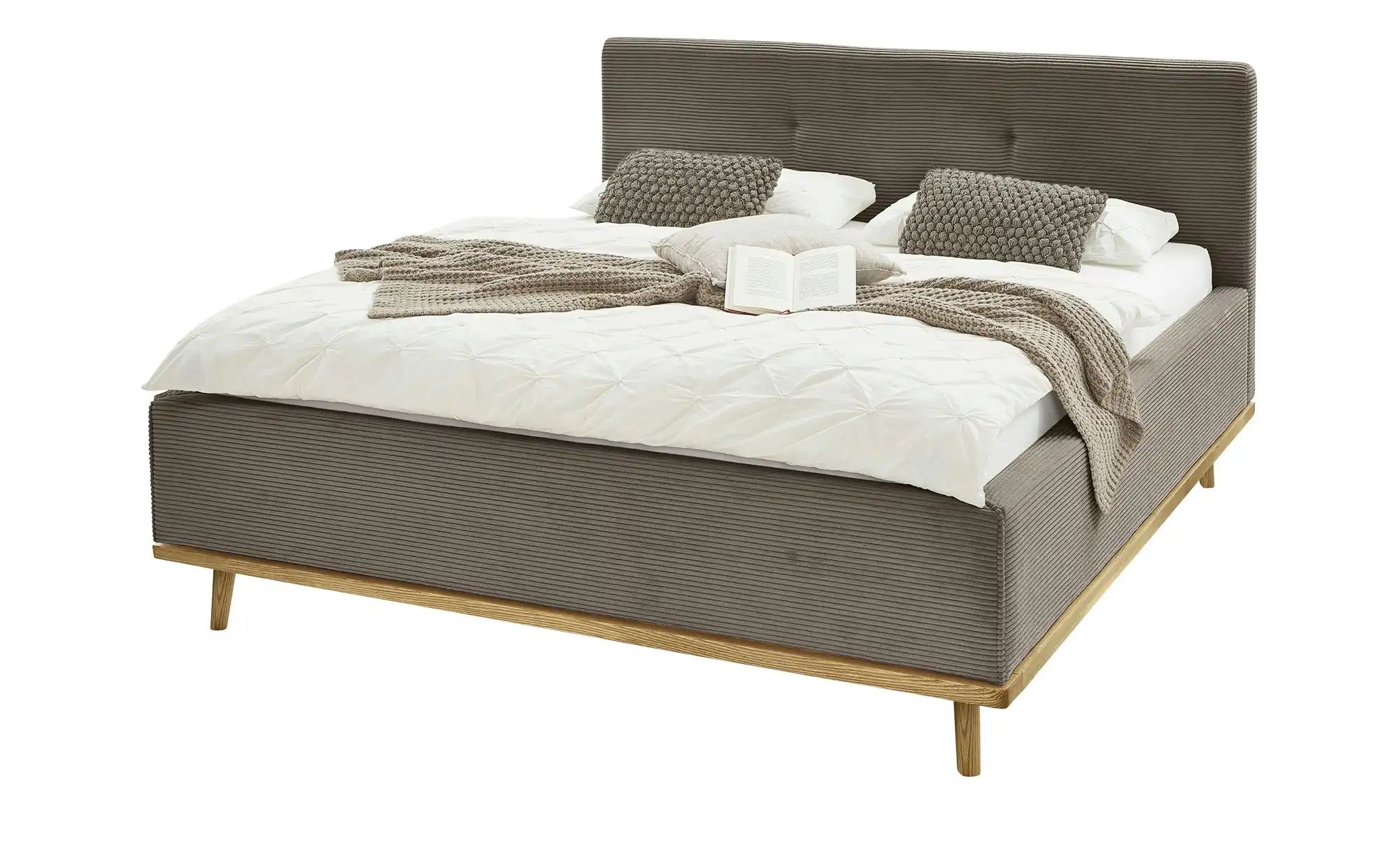 Musterring Polsterbett mit Bettkasten Delphi Cord  grau  Maße (cm): B: 198 H: 118 | 04255718431493