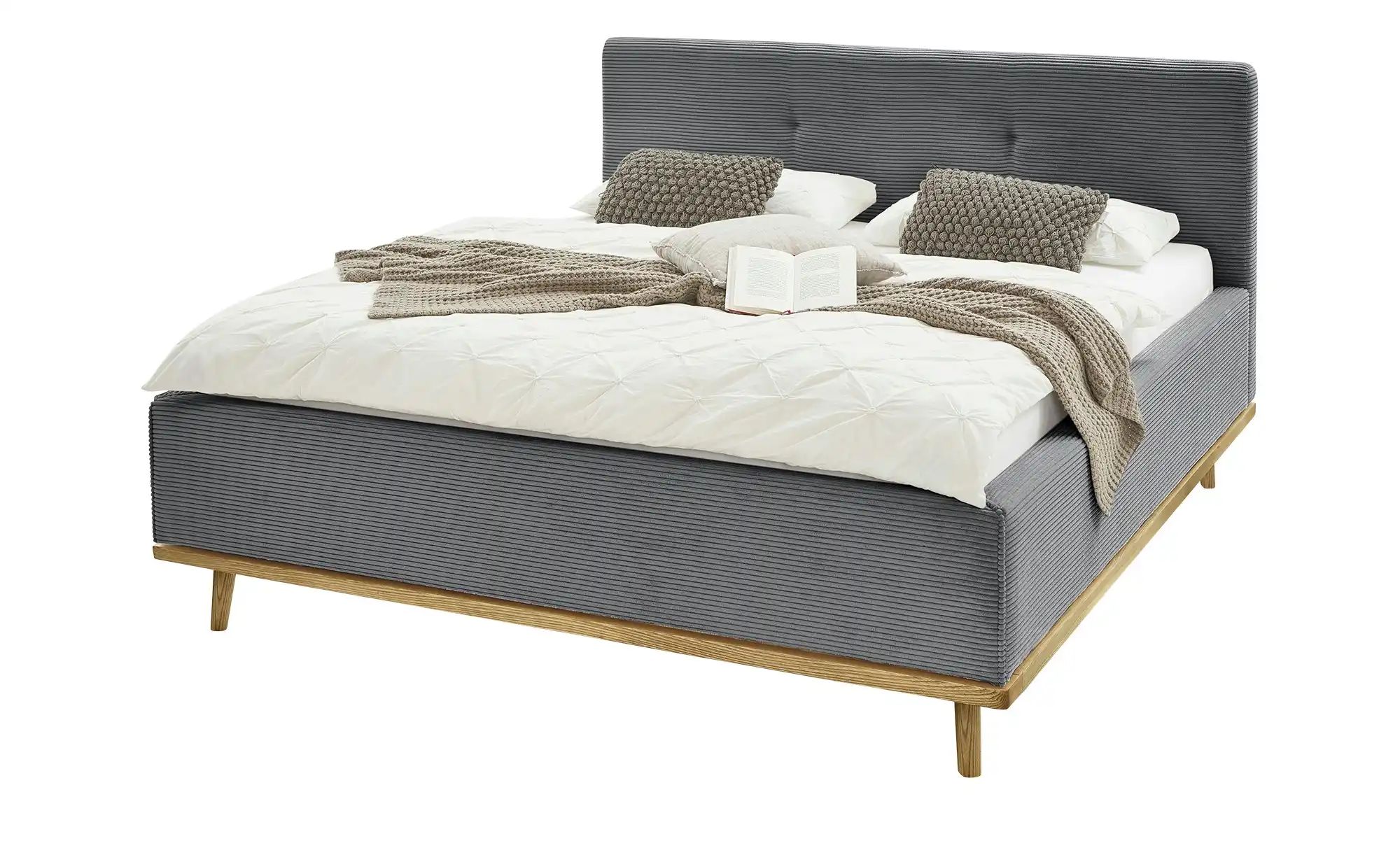 Musterring Polsterbett mit Bettkasten Delphi Cord ¦ grau ¦ Maße (cm): B: 19 günstig online kaufen