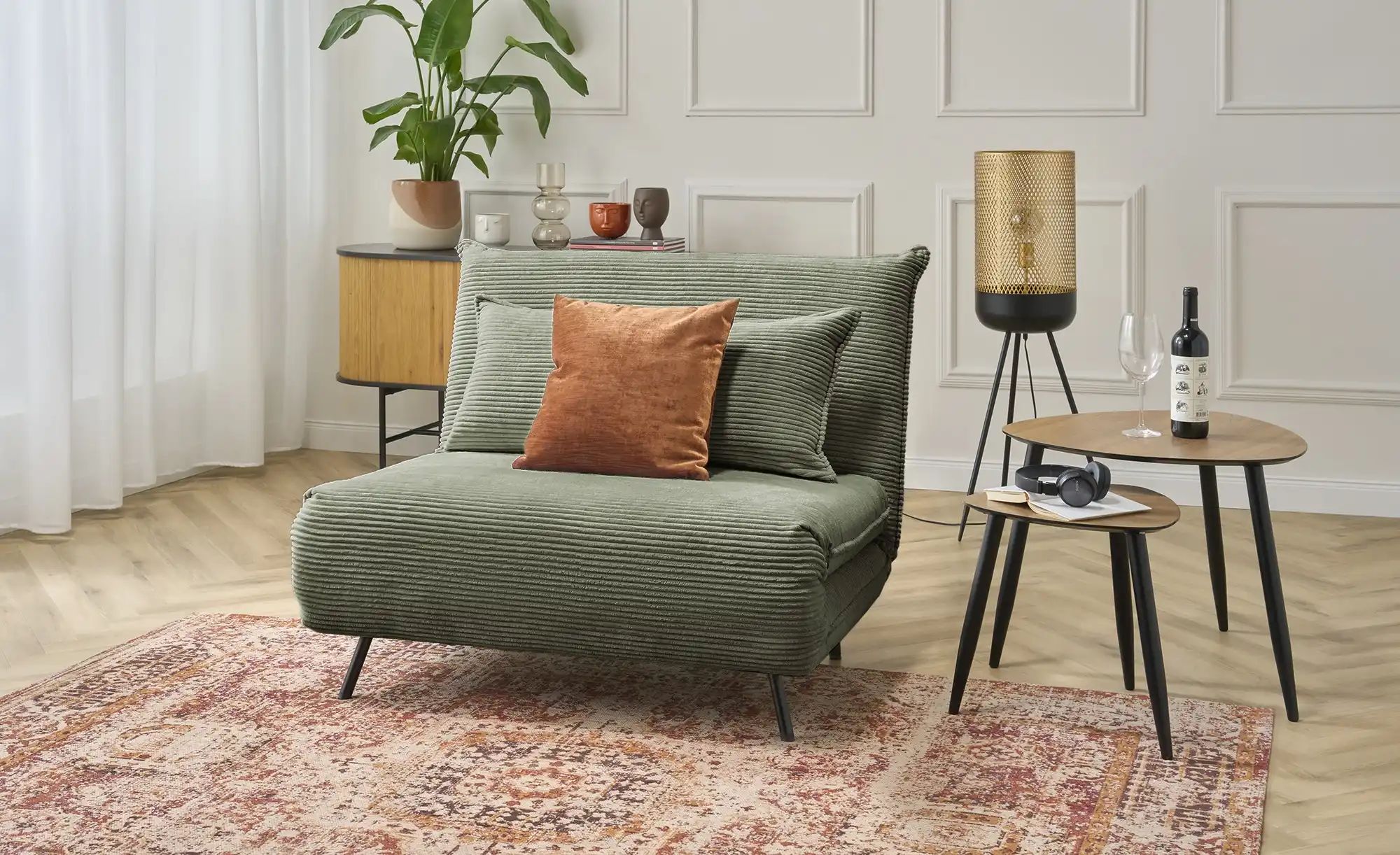 Thumbnail - Schlafsessel Avilena ¦ grün ¦ Maße (cm): B: 107 H: 84 T: 91.0 Polstermöbel > Sessel > Schlafsessel - Höffner