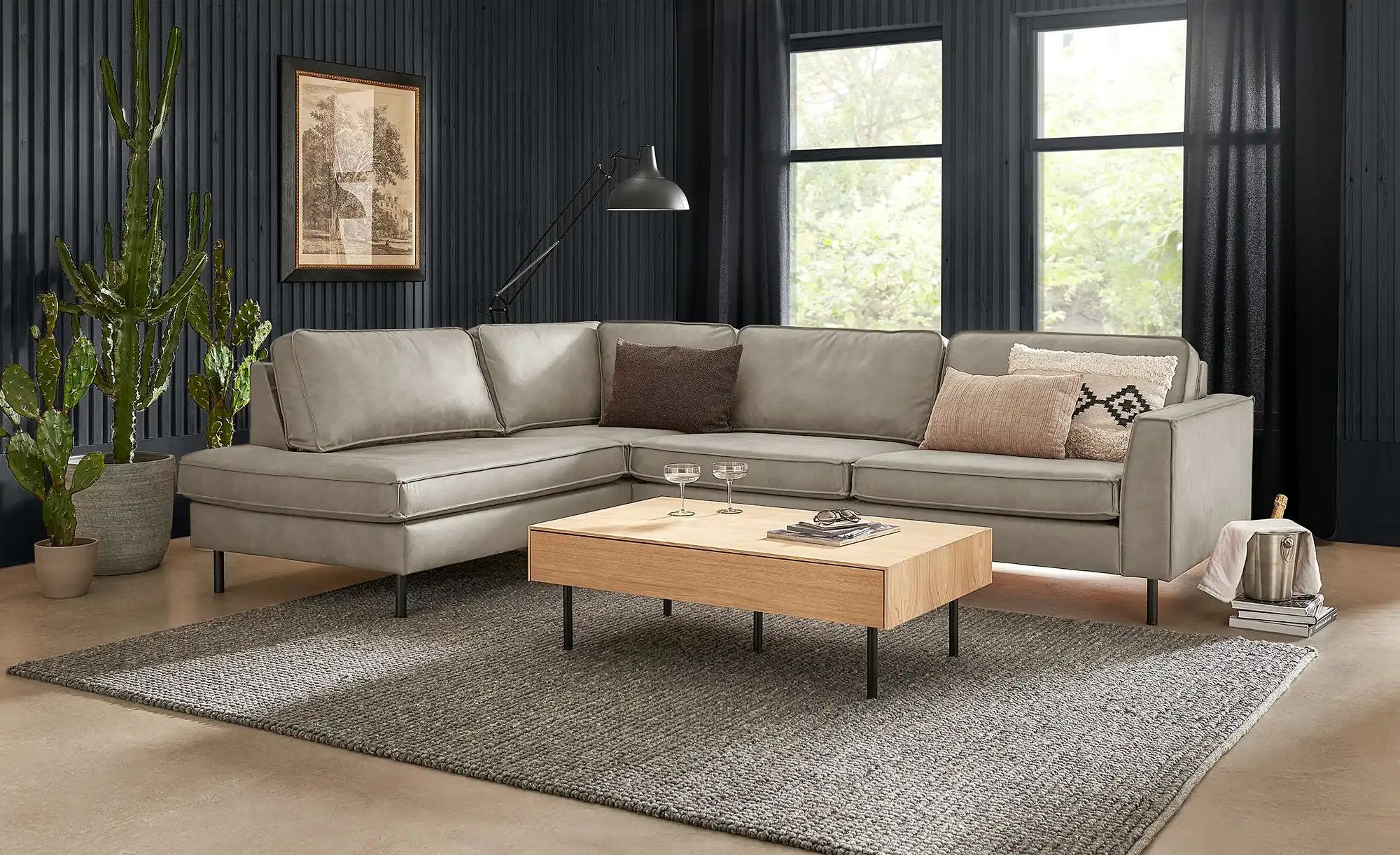 SOHO Ecksofa  Skasia ¦ grau ¦ Maße (cm): B: 296 H: 85 T: 217 Polstermöbel > günstig online kaufen