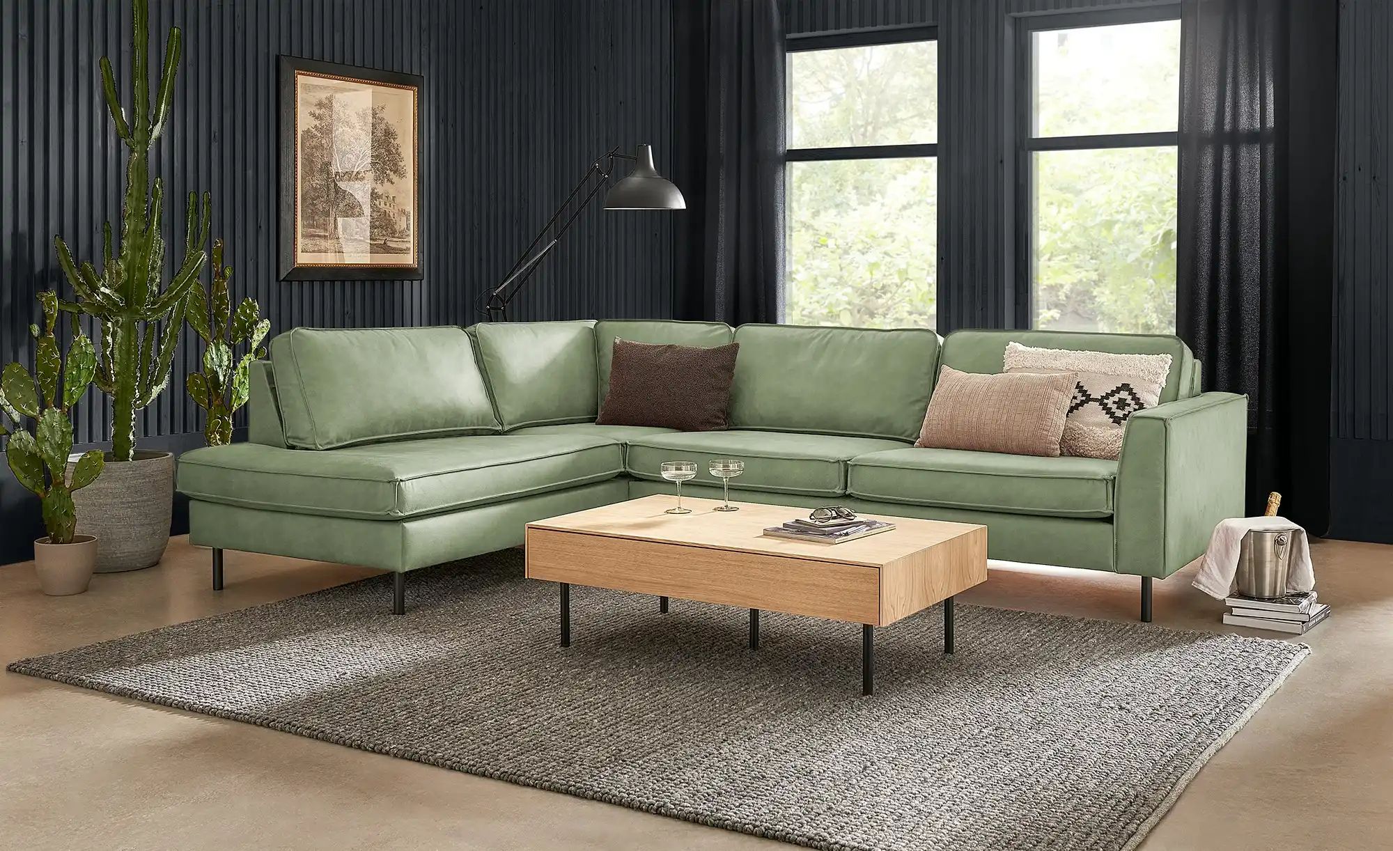 SOHO Ecksofa  Skasia ¦ grün ¦ Maße (cm): B: 296 H: 85 T: 217 Polstermöbel > günstig online kaufen