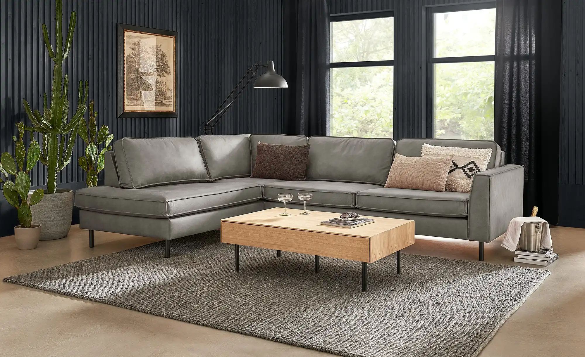 SOHO Ecksofa  Skasia ¦ grau ¦ Maße (cm): B: 296 H: 85 T: 217 Polstermöbel > günstig online kaufen