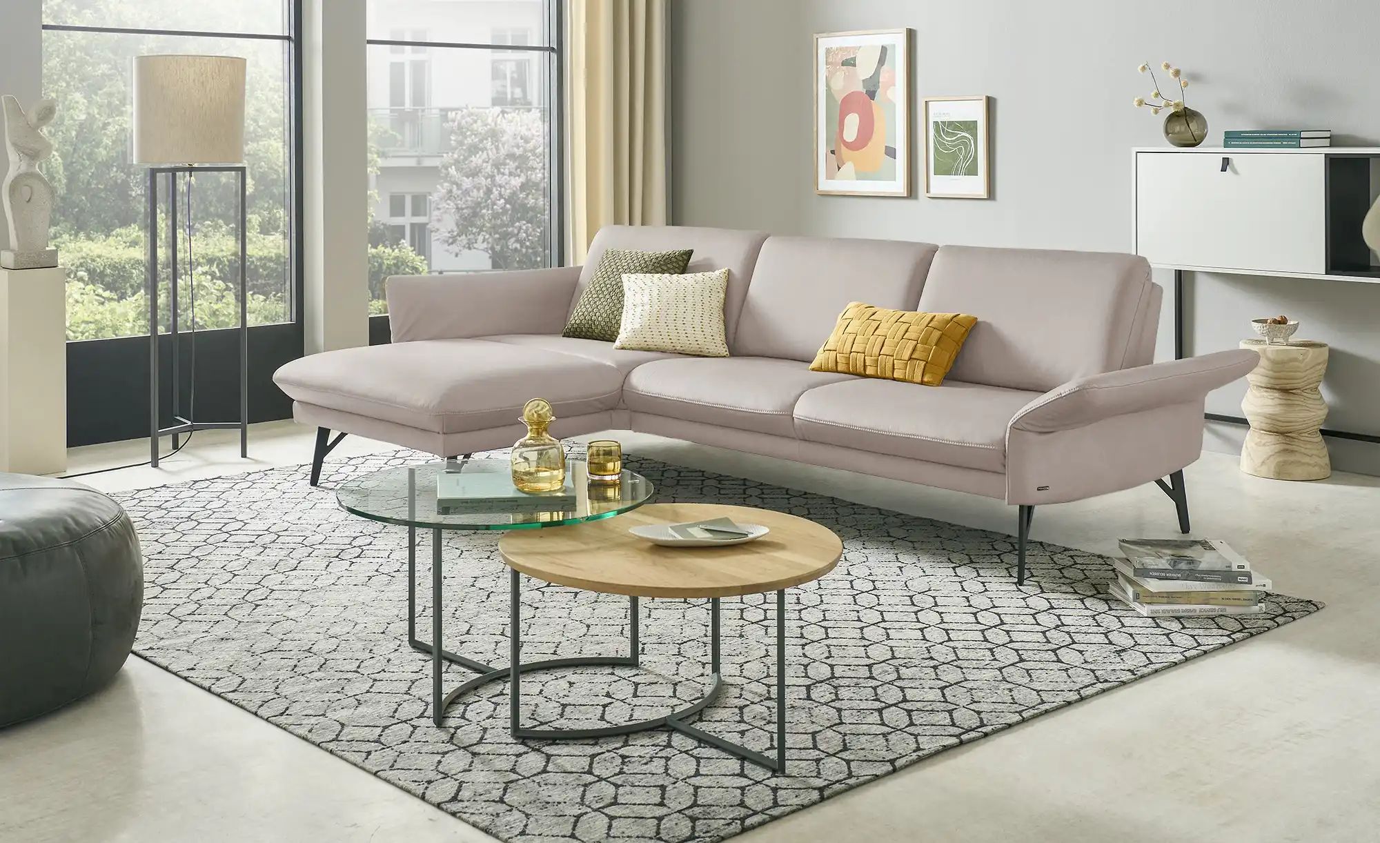 Thumbnail - himolla Ecksofa Echtleder 1928 ¦ beige ¦ Maße (cm): B: 296 H: 85 T: 175.0 Polstermöbel > Sofas > Ecksofas - Höffner