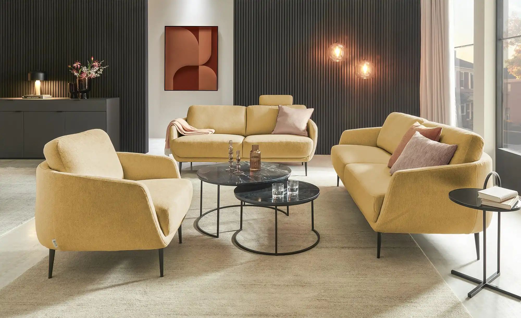 Thumbnail - Jette Home Einzelsofa  Polly ¦ gelb ¦ Maße (cm): B: 170 H: 80 T: 90.0 Polstermöbel > Sofas > 2-Sitzer - Höffner