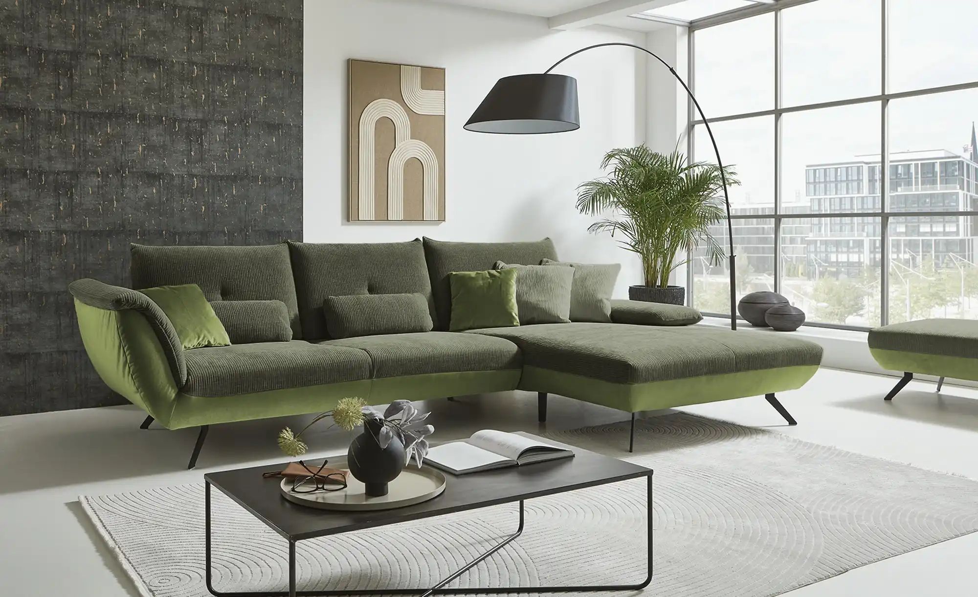 Thumbnail - Ecksofa Celine ¦ grün ¦ Maße (cm): B: 316 H: 90 T: 190.0 Polstermöbel > Sofas > Ecksofas - Höffner
