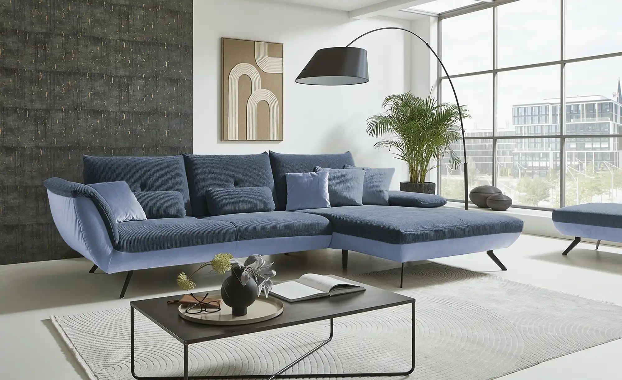 Ecksofa  Celine ¦ blau ¦ Maße (cm): B: 316 H: 90 T: 190.0 Polstermöbel > So günstig online kaufen