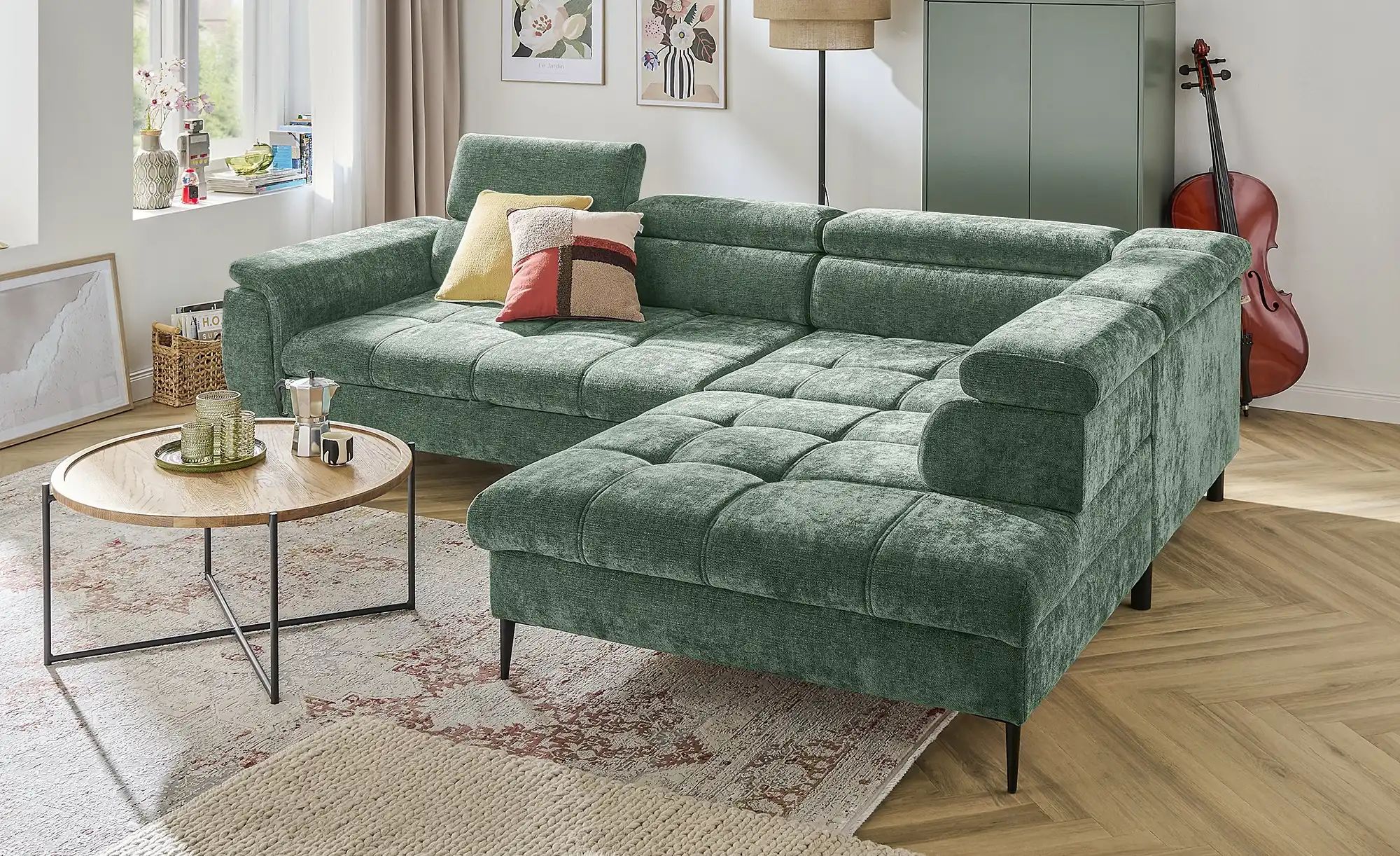 Thumbnail - switch Ecksofa  Denver ¦ grün ¦ Maße (cm): B: 290 H: 94 T: 217.0 Polstermöbel > Sofas > Ecksofas - Höffner