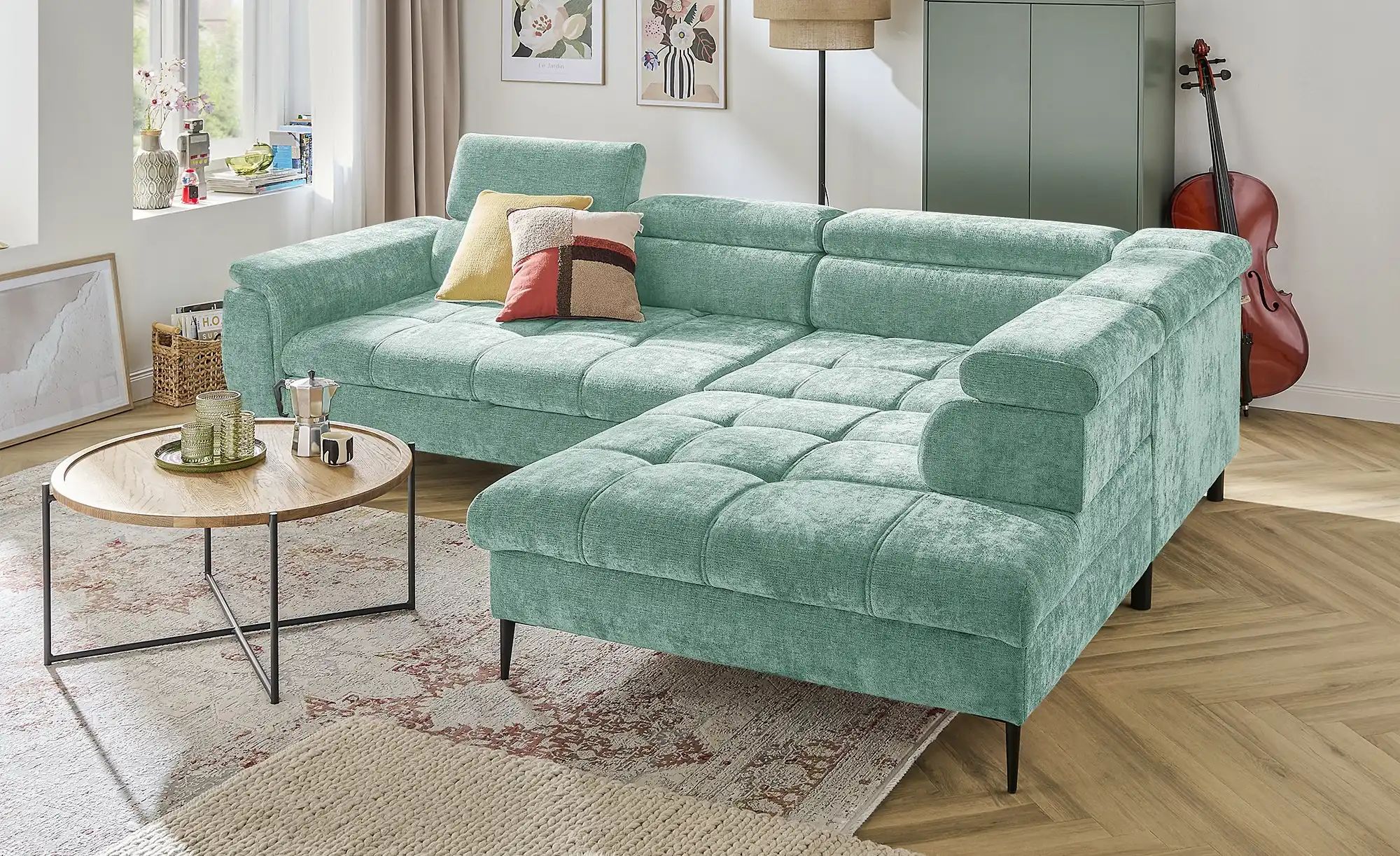 Thumbnail - switch Ecksofa  Denver ¦ grün ¦ Maße (cm): B: 290 H: 94 T: 217.0 Polstermöbel > Sofas > Ecksofas - Höffner