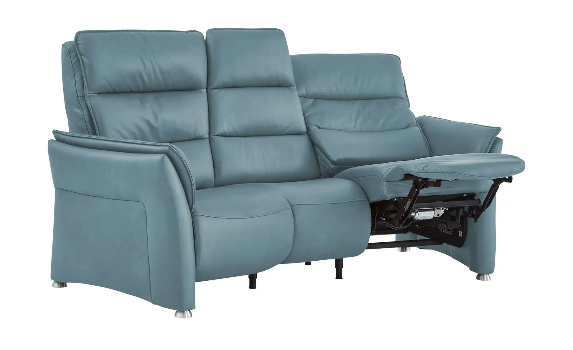 Hukla Trapezsofa Echtleder Corina ¦ blau ¦ Maße (cm): B: 202 H: 112 T: 103 günstig online kaufen