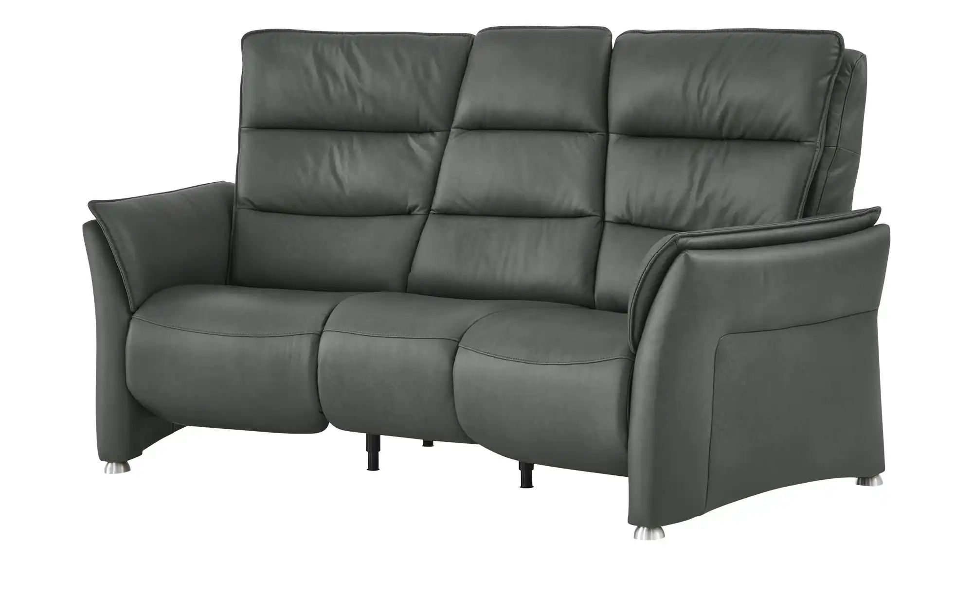 Hukla Trapezsofa Echtleder Corina ¦ grau ¦ Maße (cm): B: 202 H: 112 T: 103 günstig online kaufen