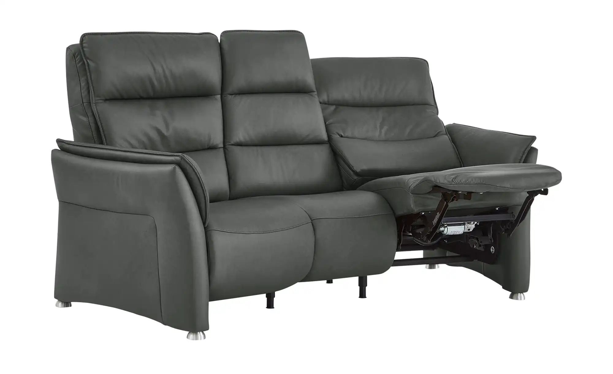 Thumbnail - Hukla Trapezsofa Echtleder Corina ¦ grau ¦ Maße (cm): B: 202 H: 112 T: 103.0 Polstermöbel > Sofas > 3-Sitzer - Höffner