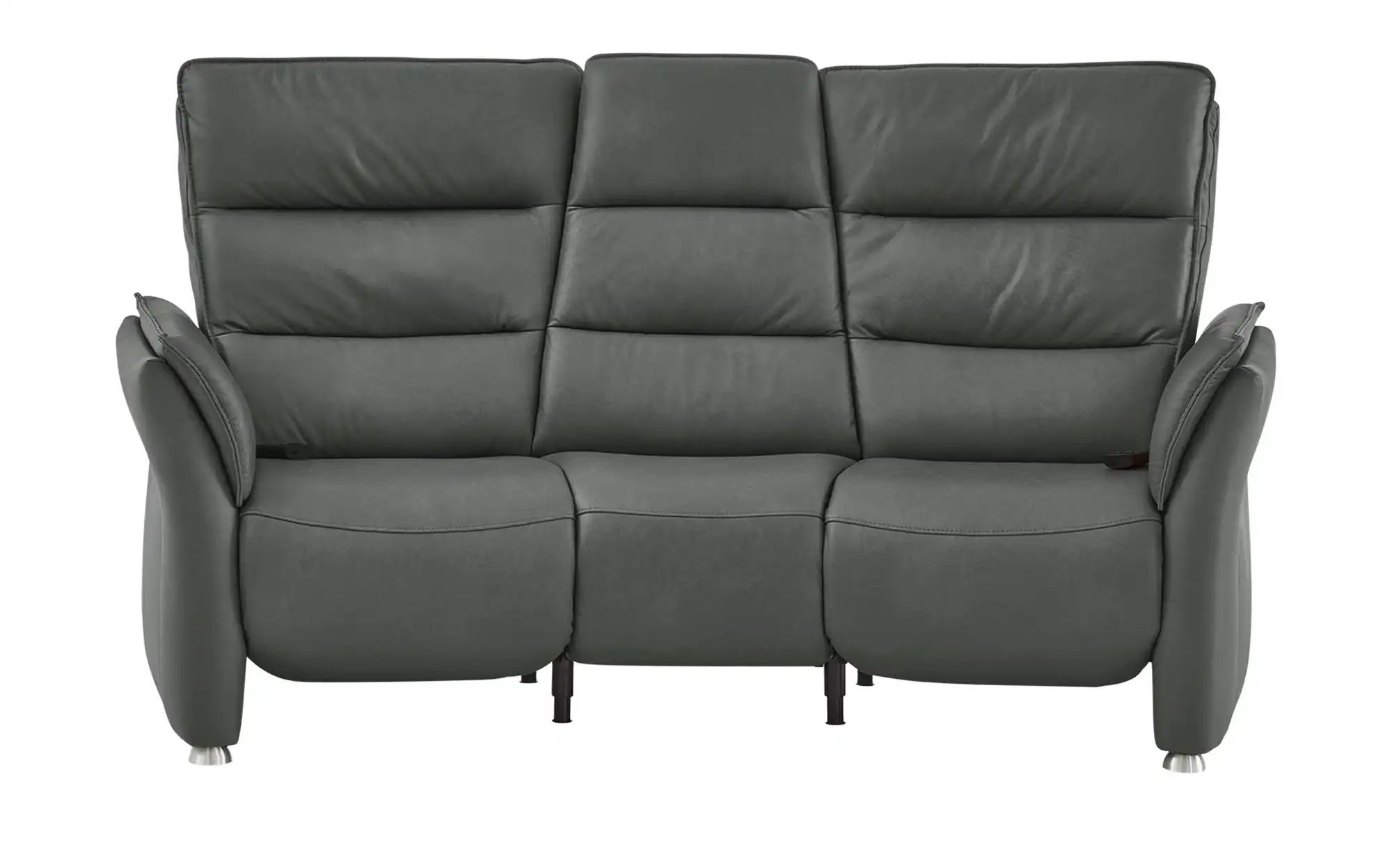 Hukla Trapezsofa Echtleder Corina ¦ grau ¦ Maße (cm): B: 202 H: 112 T: 103 günstig online kaufen