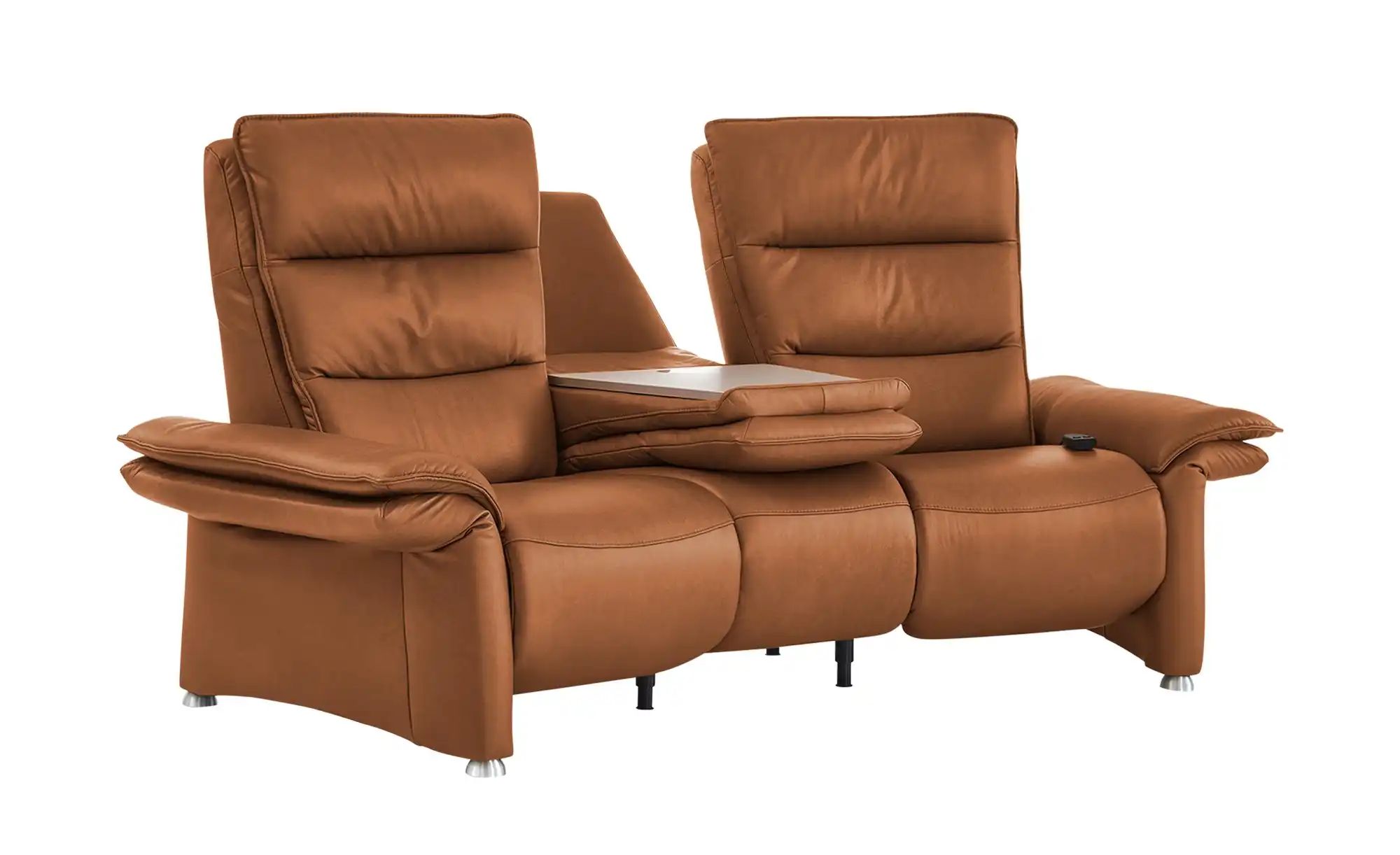 Thumbnail - Hukla Trapezsofa Echtleder Corina ¦ braun ¦ Maße (cm): B: 202 H: 112 T: 120.0 Polstermöbel > Sofas > 3-Sitzer - Höffner