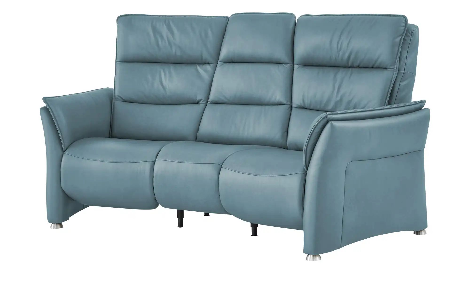 Hukla Trapezsofa Echtleder Corina ¦ blau ¦ Maße (cm): B: 202 H: 112 T: 120 günstig online kaufen