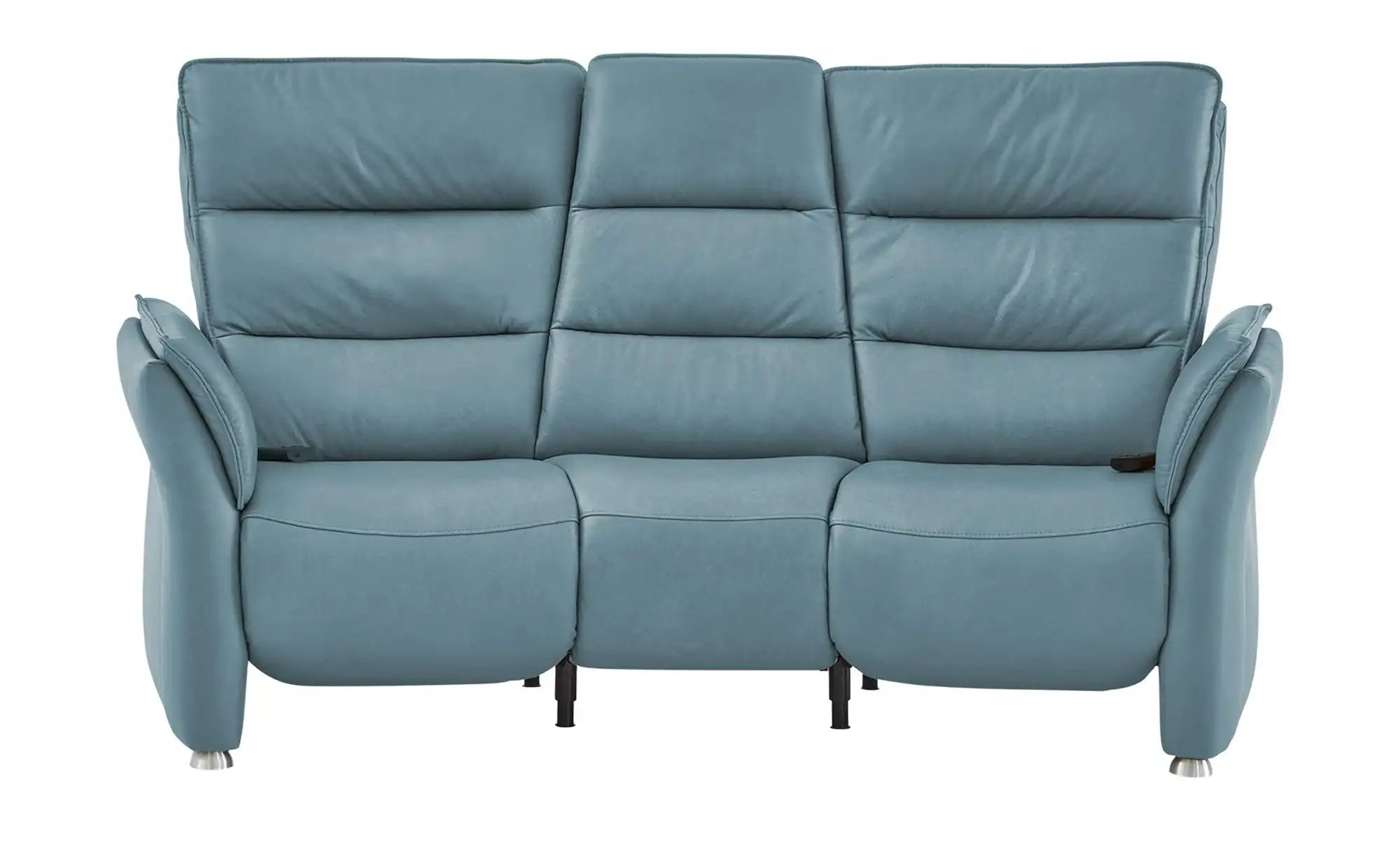 Hukla Trapezsofa Echtleder Corina ¦ blau ¦ Maße (cm): B: 202 H: 112 T: 120 günstig online kaufen