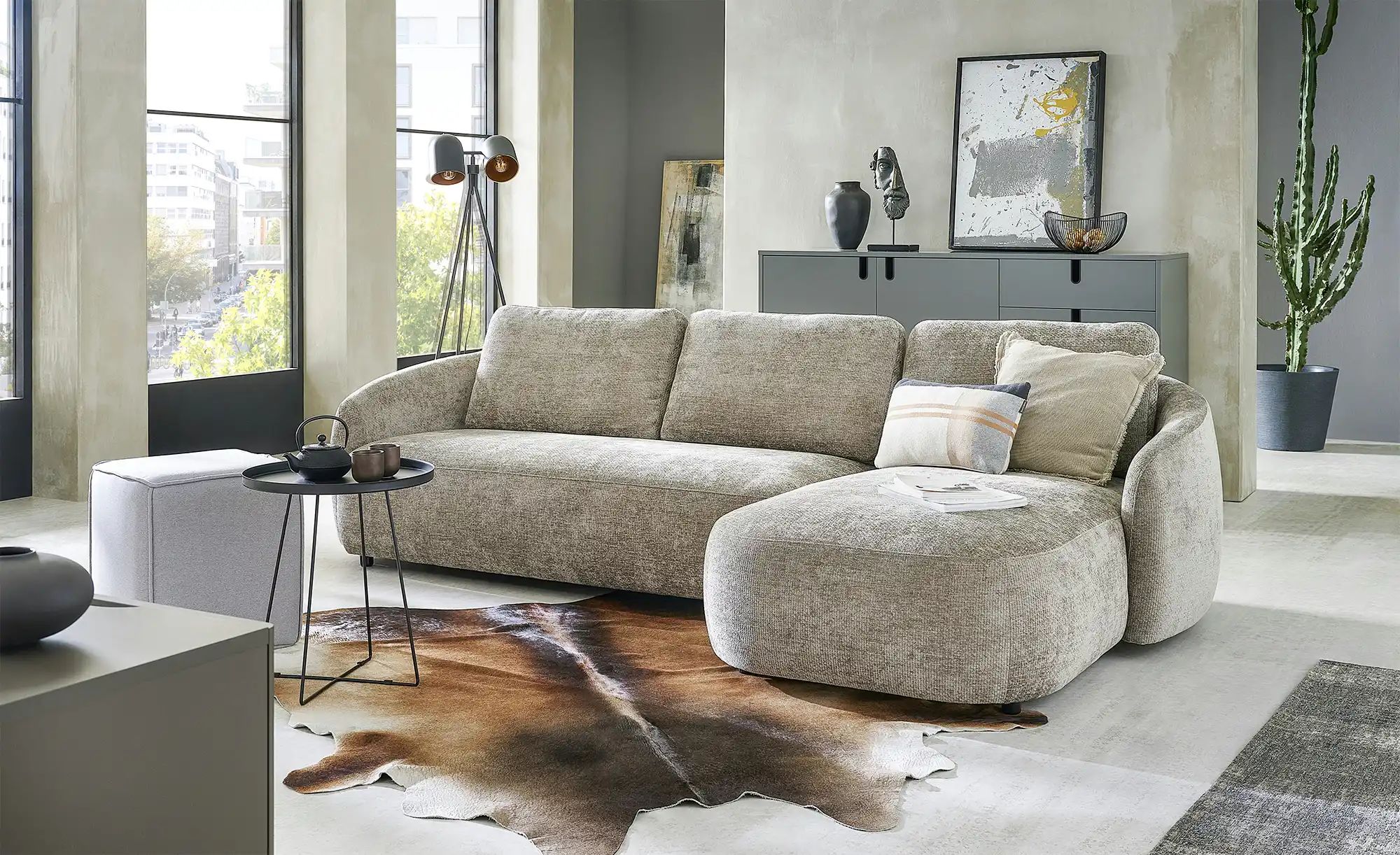 SOHO Ecksofa  Olbina ¦ beige ¦ Maße (cm): B: 287 H: 80 T: 165.0 Polstermöbe günstig online kaufen