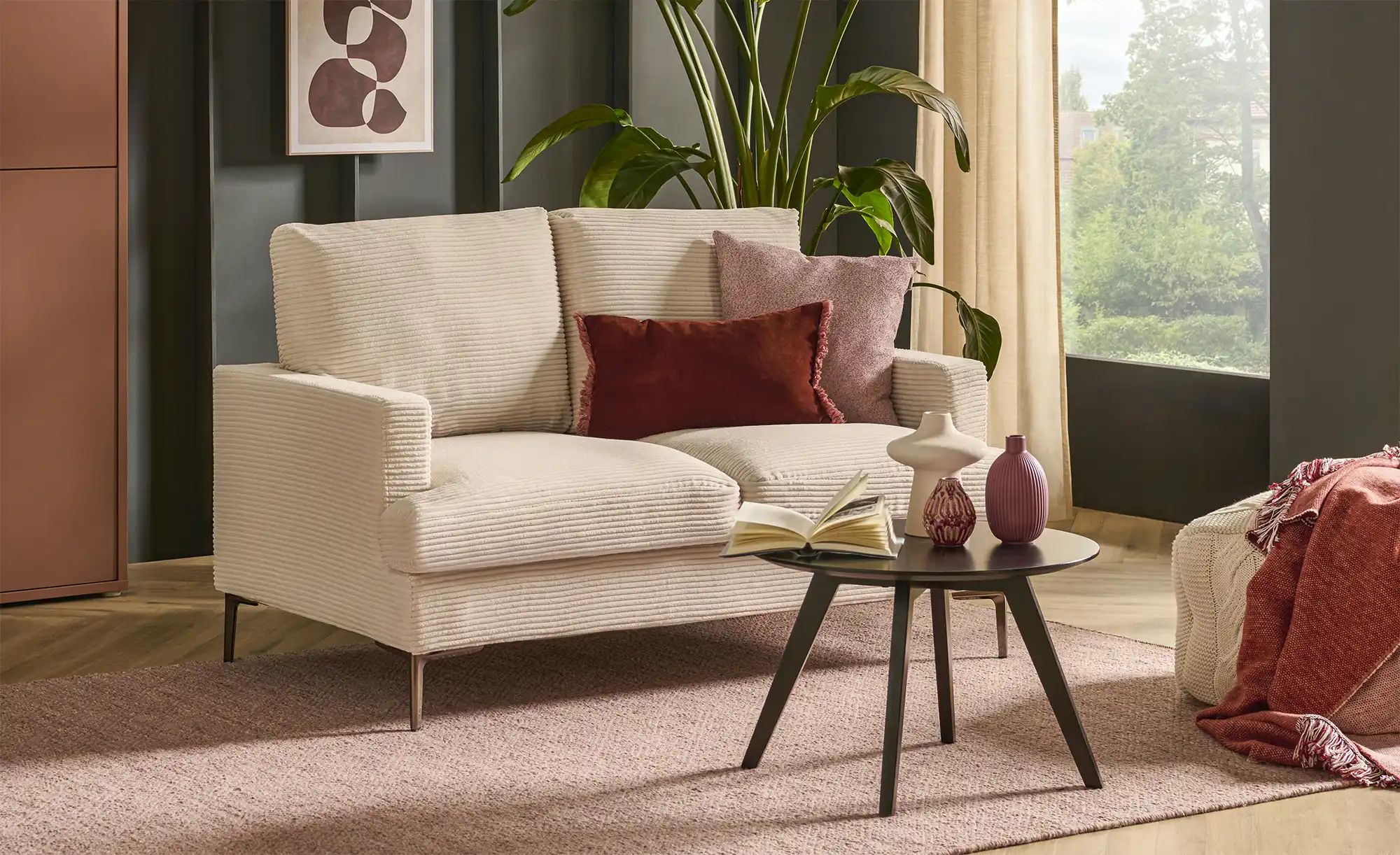 Thumbnail - Einzelsofa  Aurita ¦ creme ¦ Maße (cm): B: 143 H: 90 T: 85.0 Polstermöbel > Sofas > 2-Sitzer - Höffner