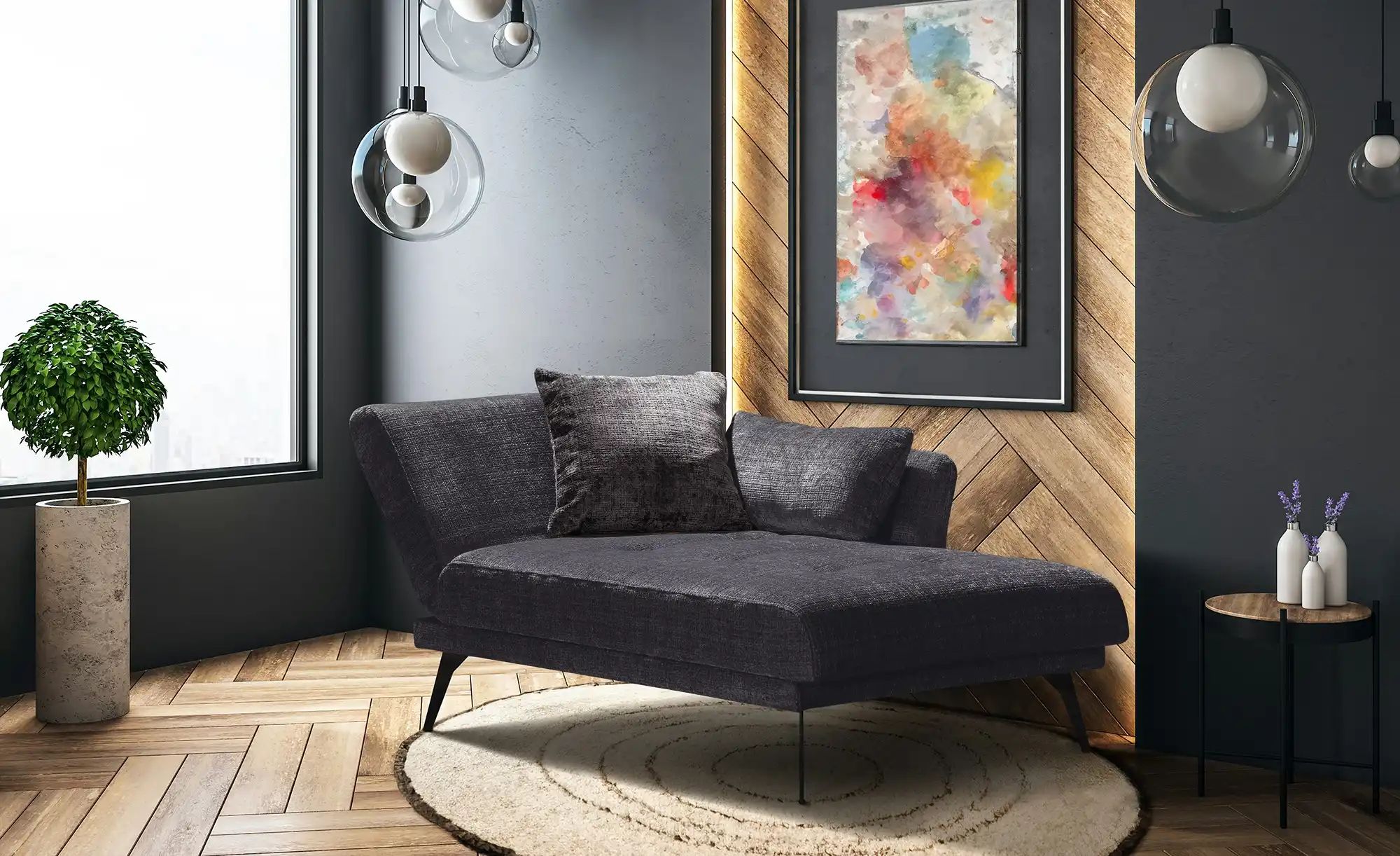 Thumbnail - Recamiere Amira ¦ grau ¦ Maße (cm): B: 200 H: 85 T: 106.0 Polstermöbel > Ottomanen & Recamiere - Höffner